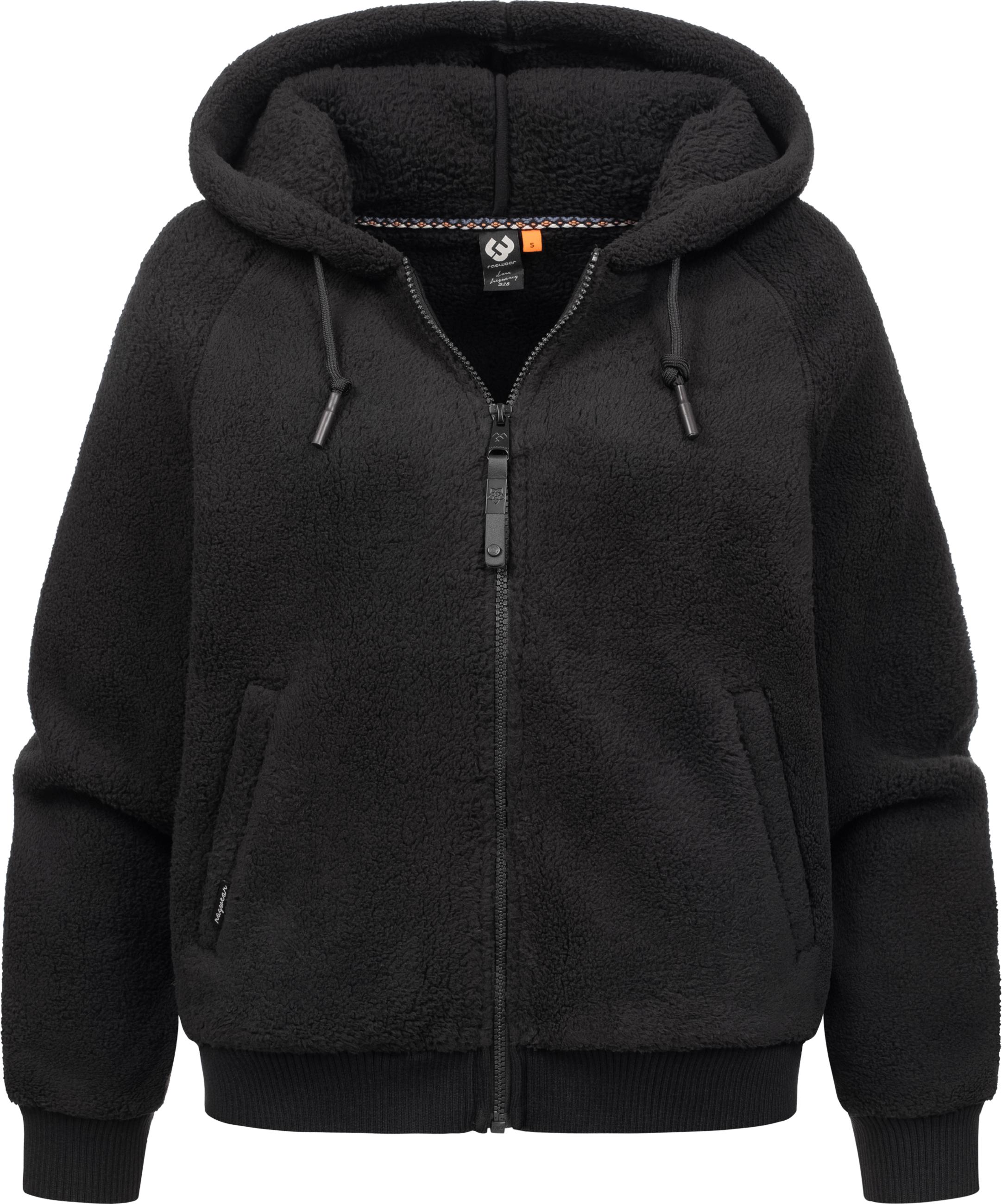 Warme Plüschjacke mit Kapuze "Taliana" Black