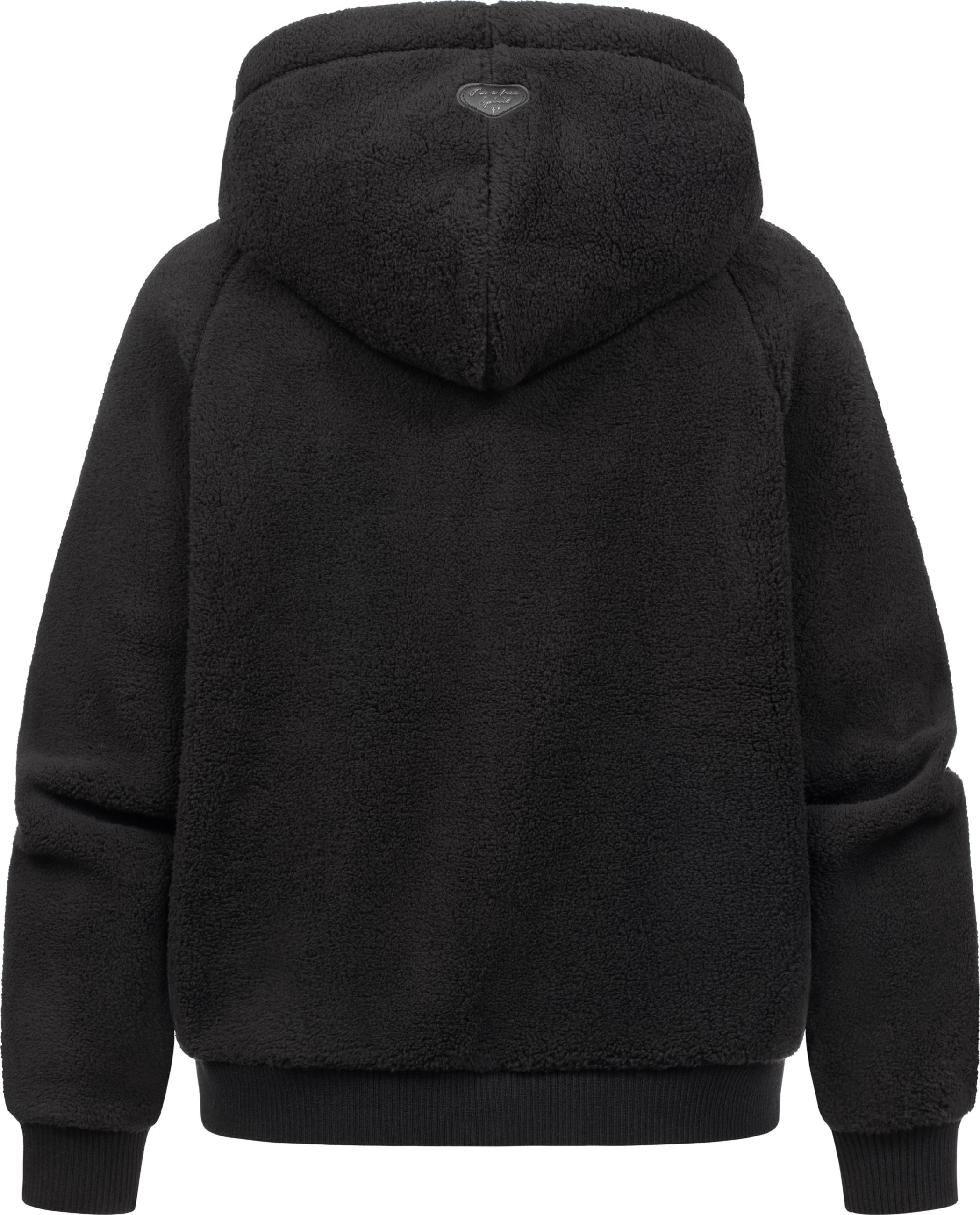 Warme Plüschjacke mit Kapuze "Taliana" Black