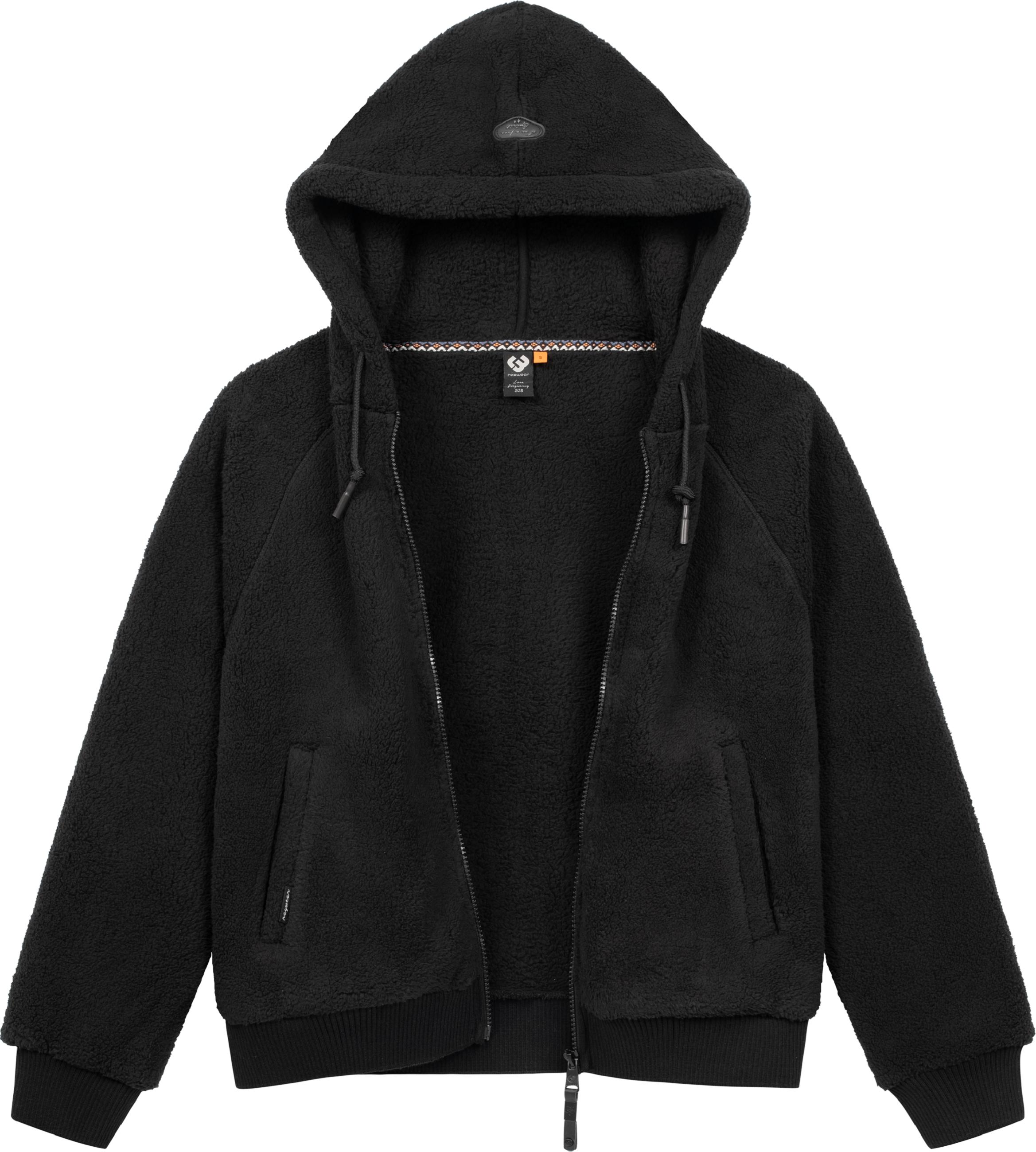 Warme Plüschjacke mit Kapuze "Taliana" Black