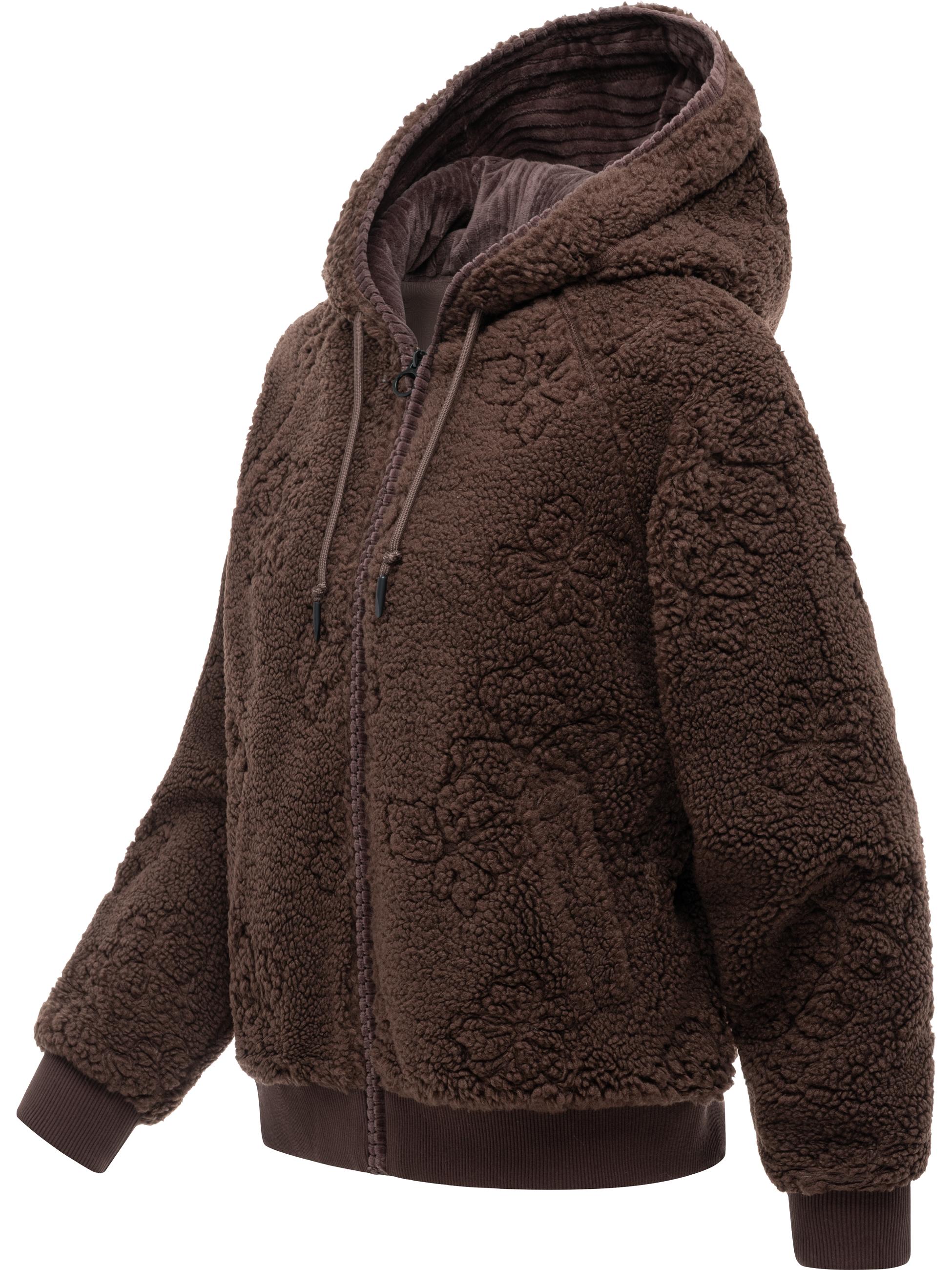 Plüschjacke "Taliana Emboss Y" Dark Choco