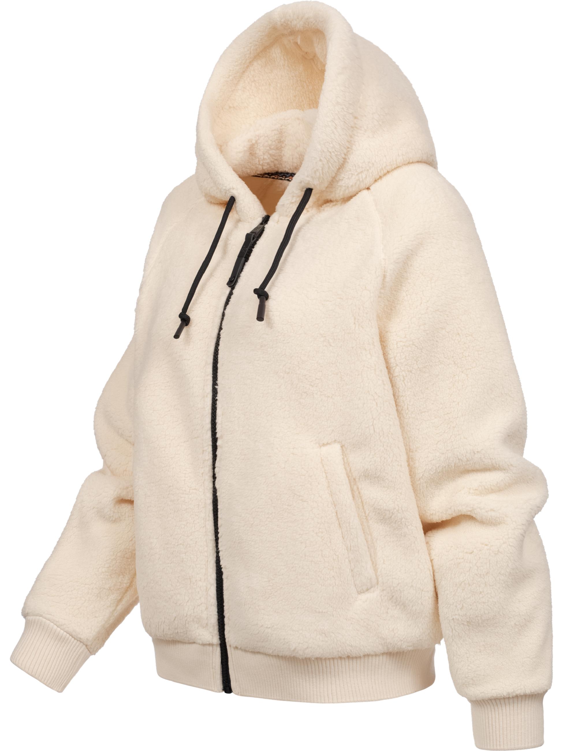 Warme Plüschjacke mit Kapuze "Taliana" Off White