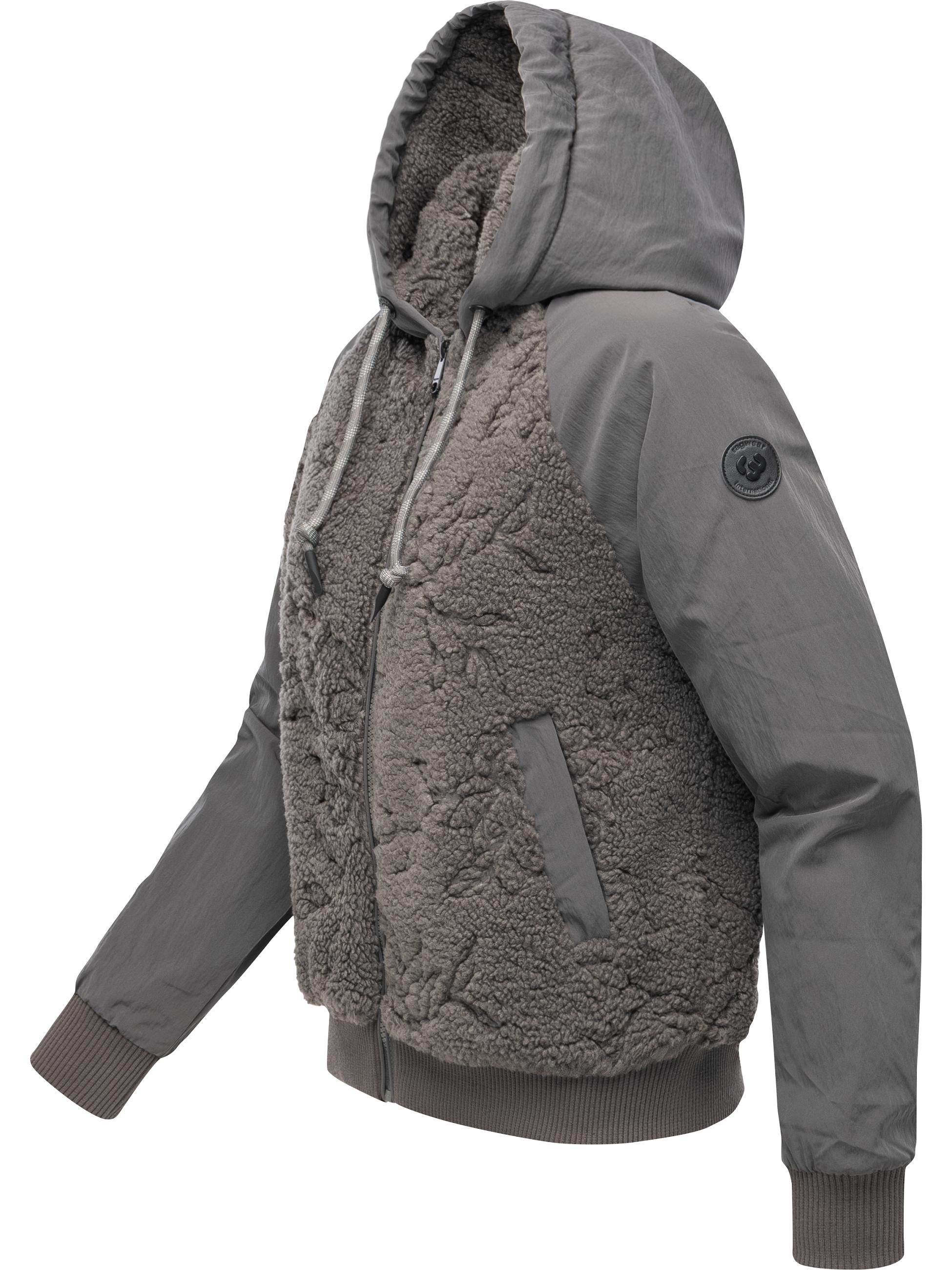 Plüschjacke mit Kapuze "Talianita YOUMODO" Stone Grey