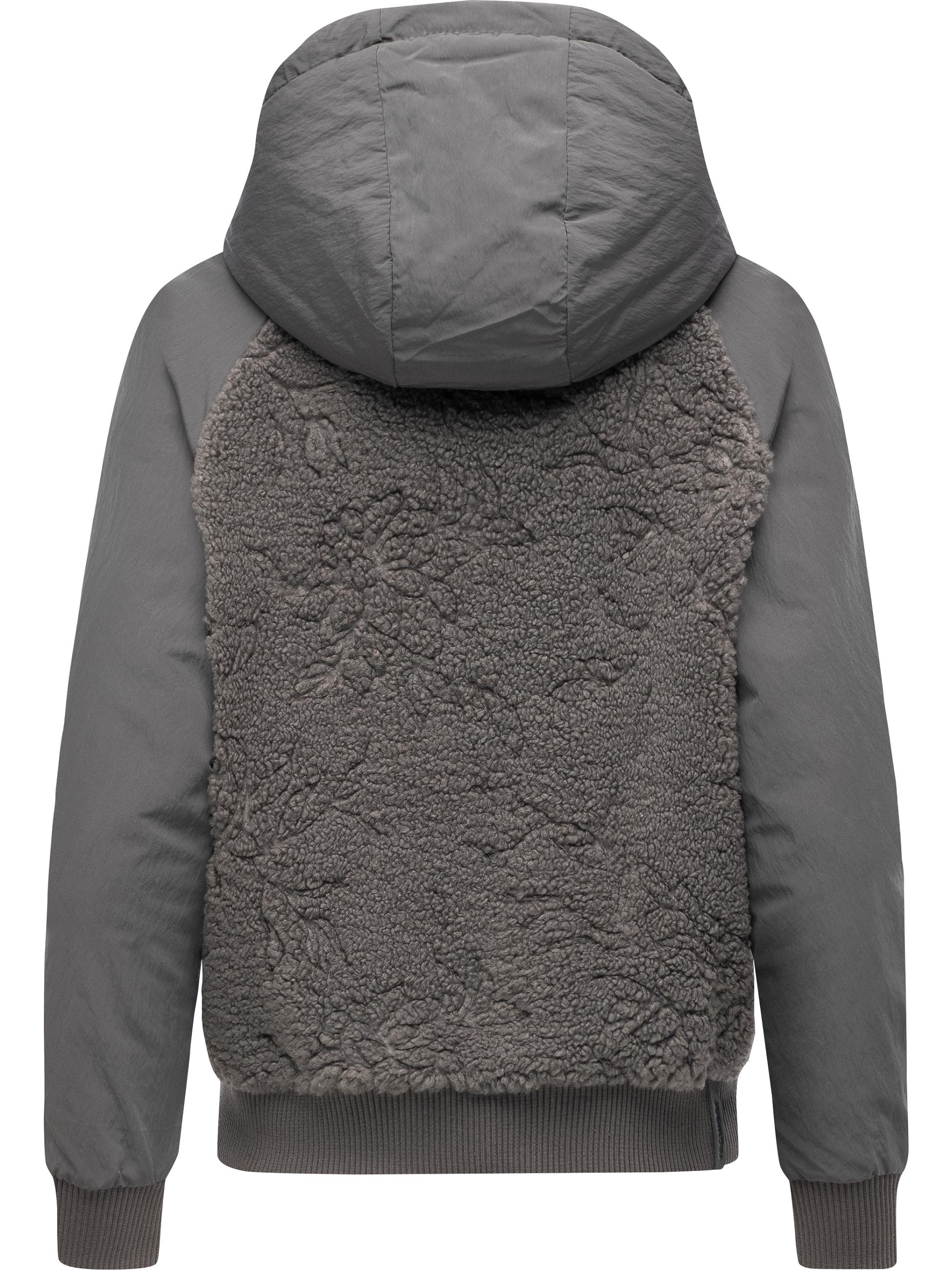 Plüschjacke mit Kapuze "Talianita YOUMODO" Stone Grey