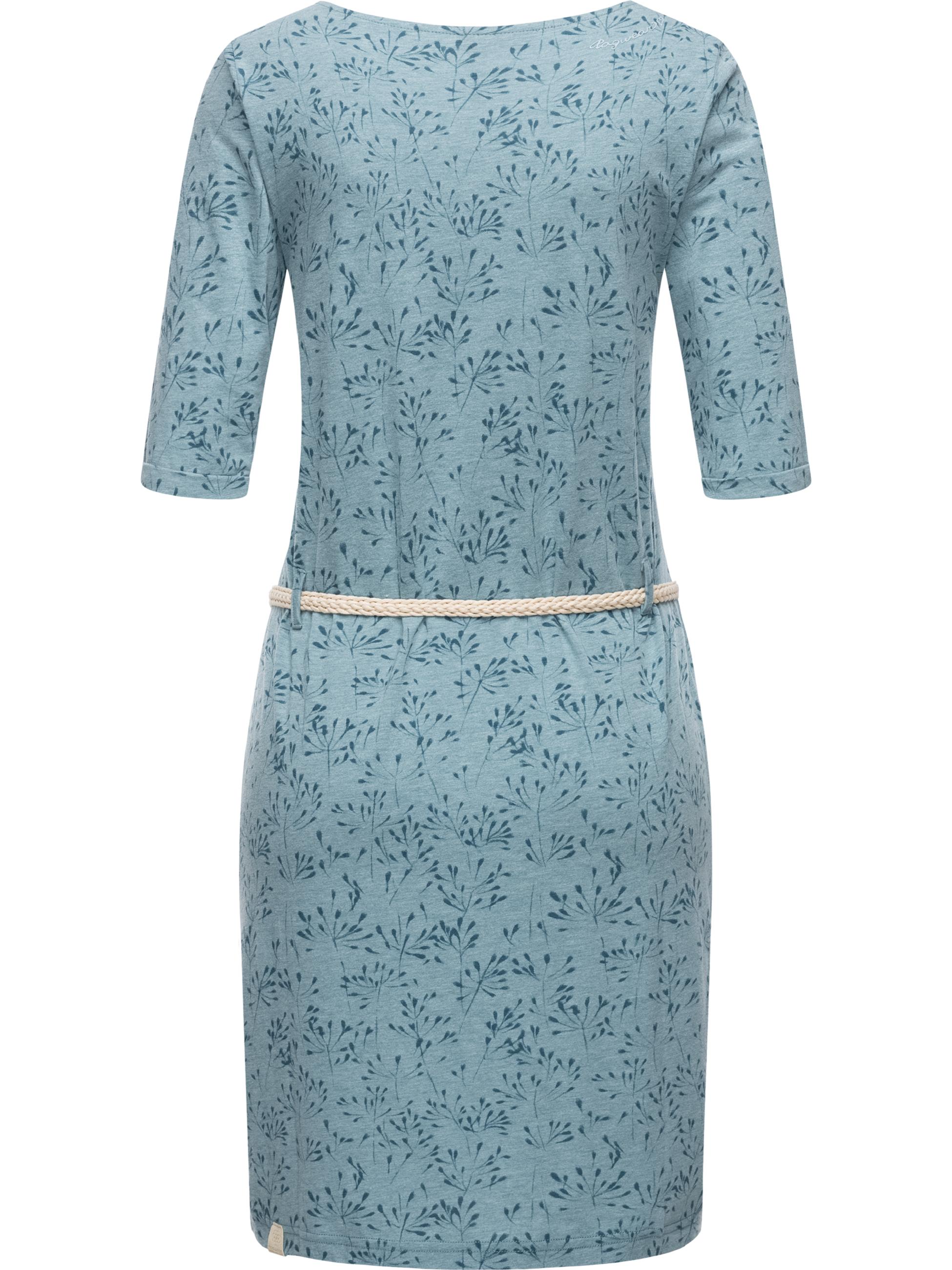 Kleid mit Taillengürtel 'Tannya Flowery' Stone Blue