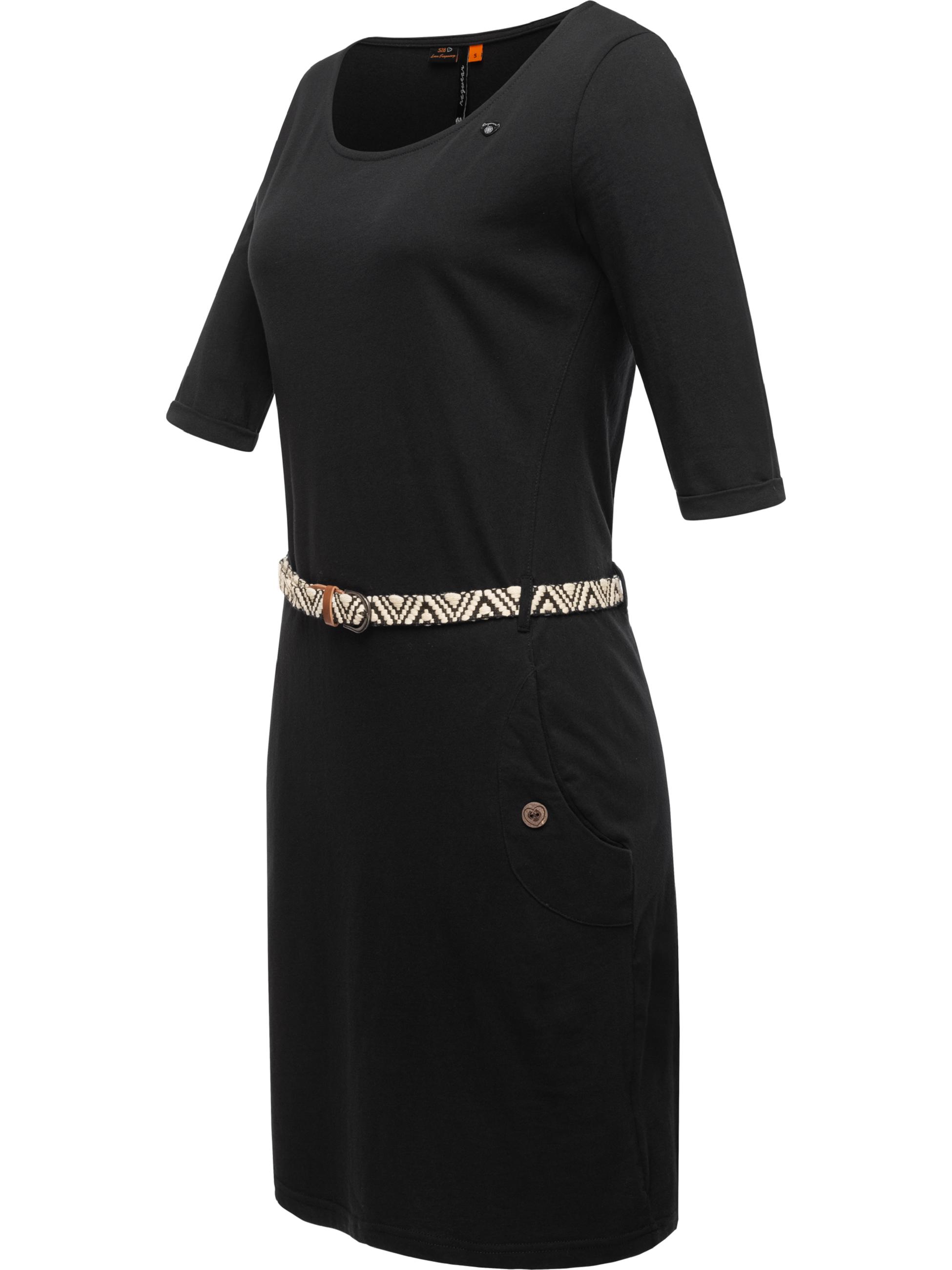  Süßes Shirtkleid mit Taschen "Tannya Solid" Black