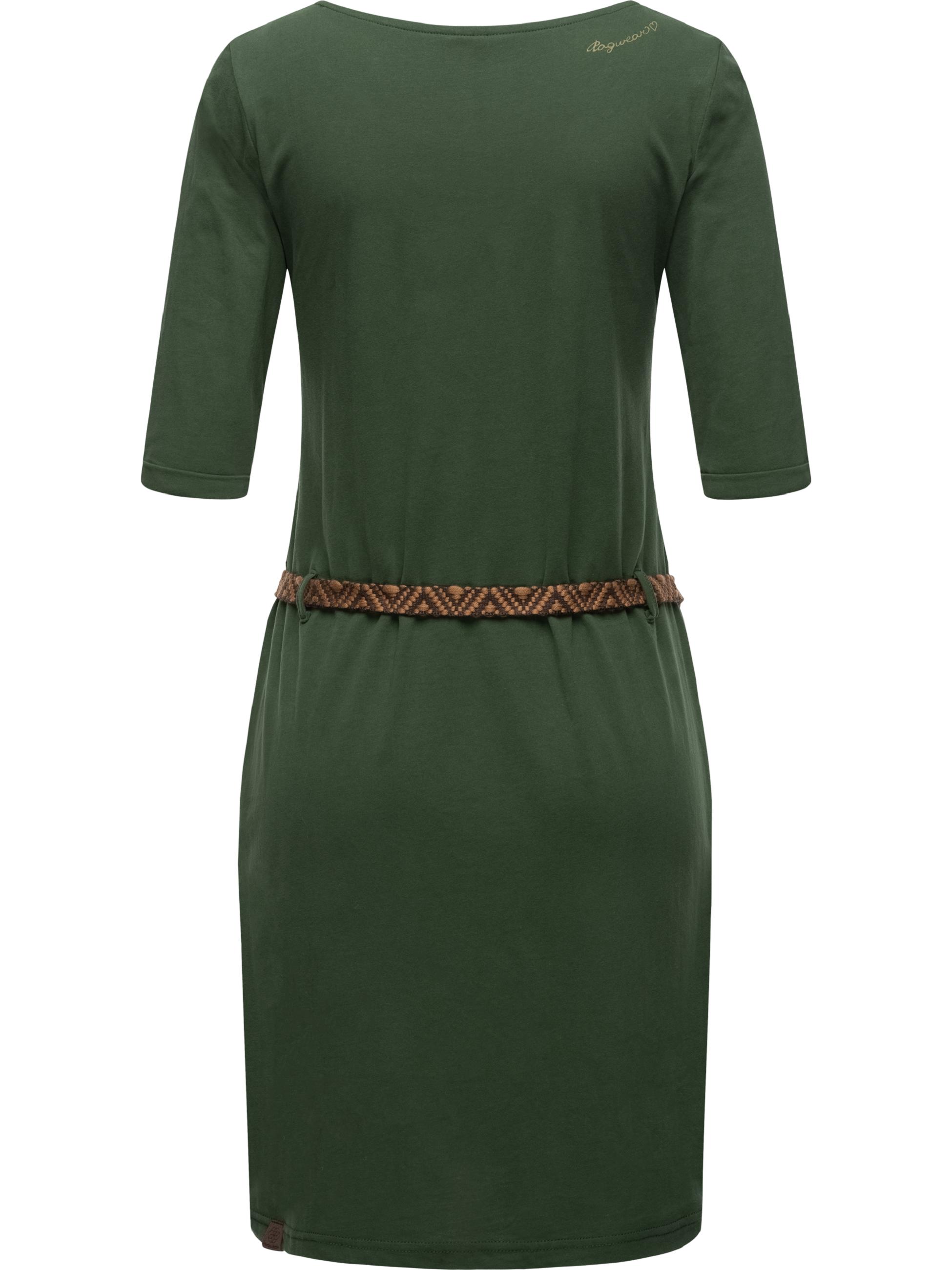  Süßes Shirtkleid mit Taschen "Tannya Solid" Dark Olive