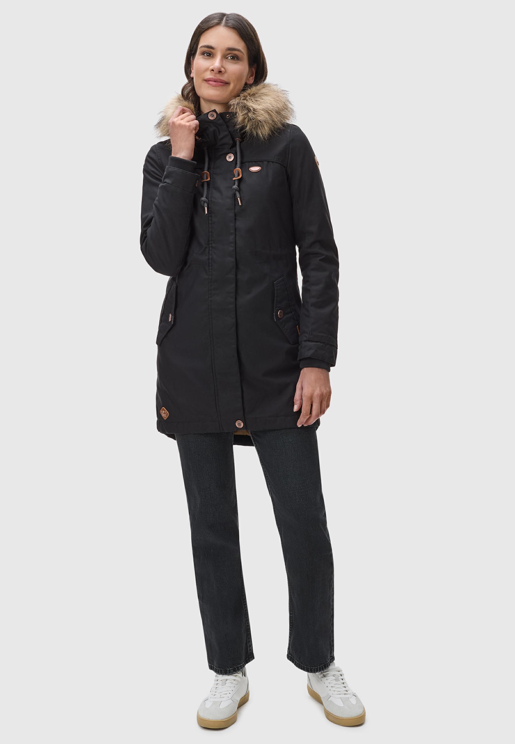 Winterparka mit abnehmbarem Kunstfell "Tawny" Black22