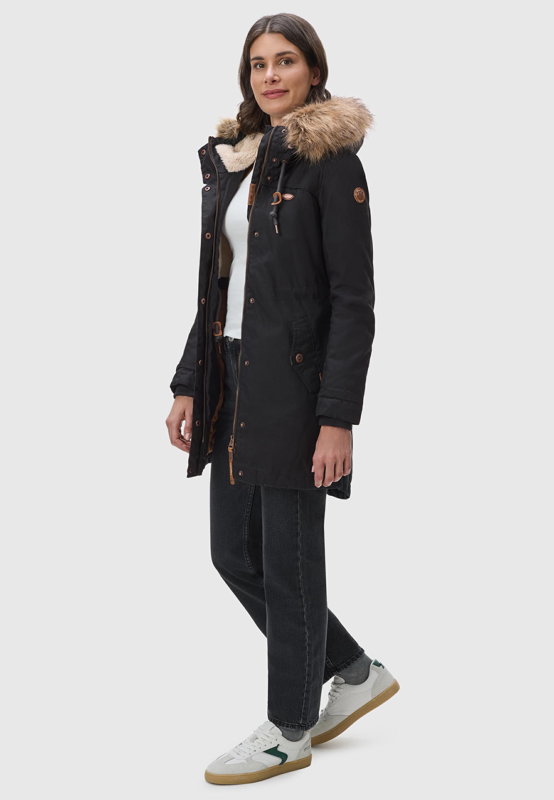 Winterparka mit abnehmbarem Kunstfell "Tawny" Black22