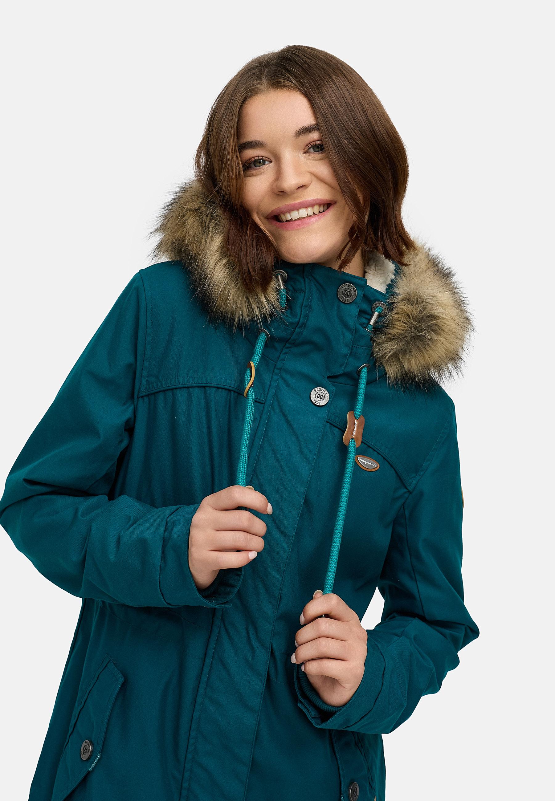 Winterparka mit abnehmbarem Kunstfell "Tawny" Dark Green22