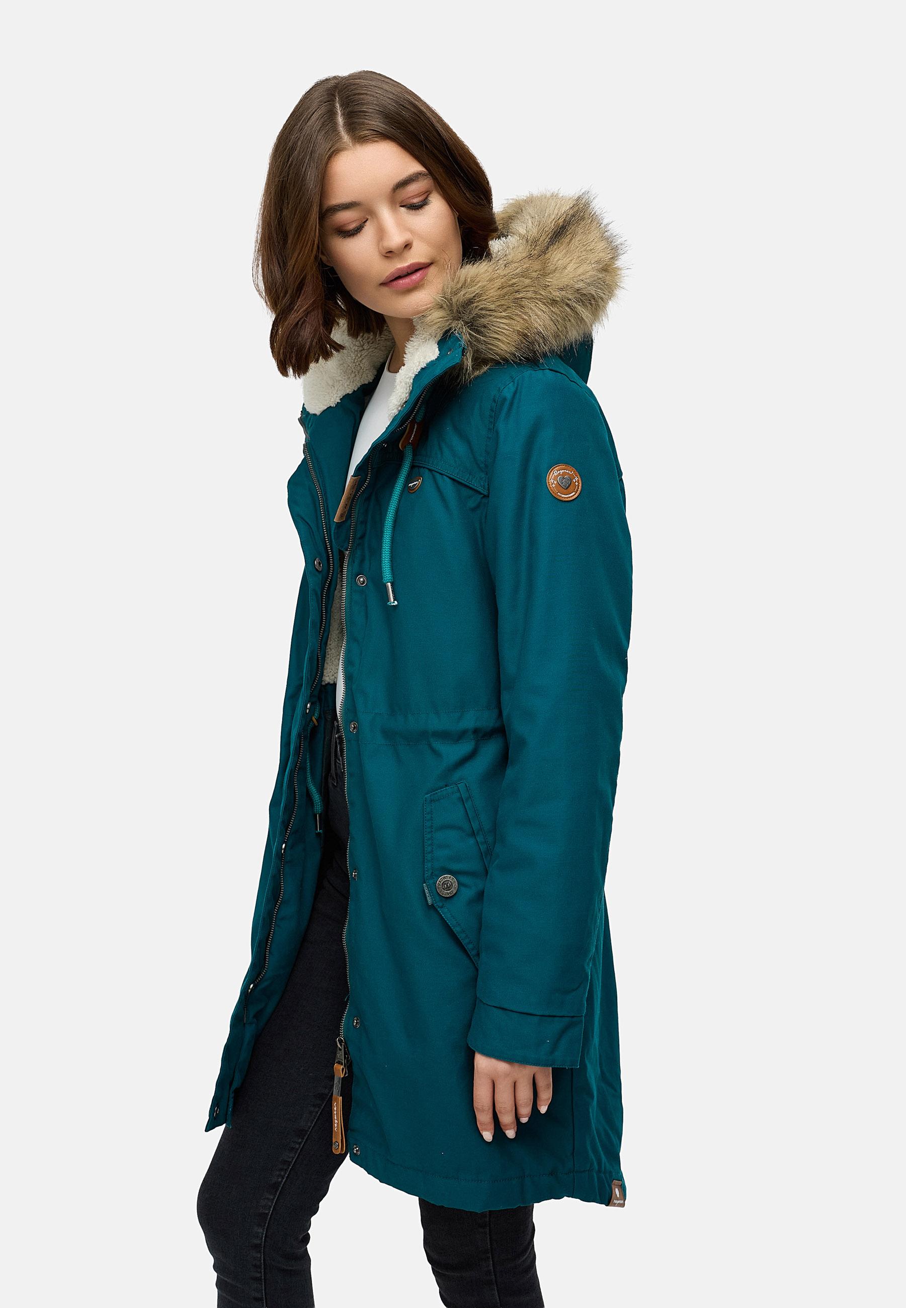 Winterparka mit abnehmbarem Kunstfell "Tawny" Dark Green22