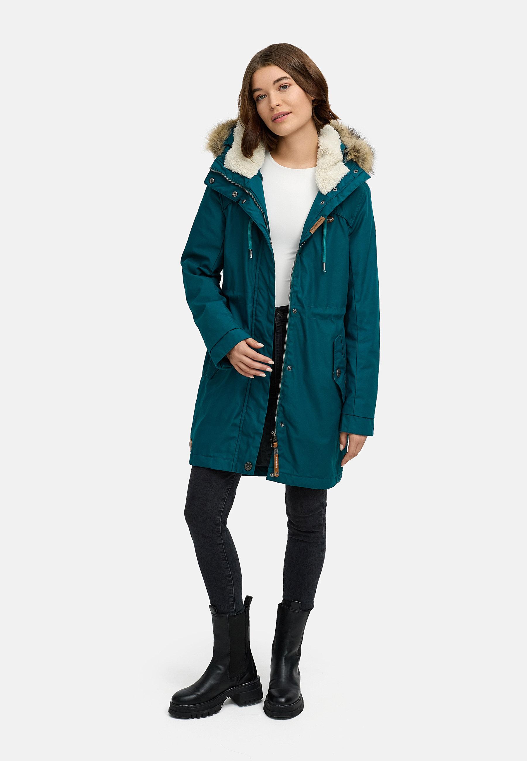 Winterparka mit abnehmbarem Kunstfell "Tawny" Dark Green22