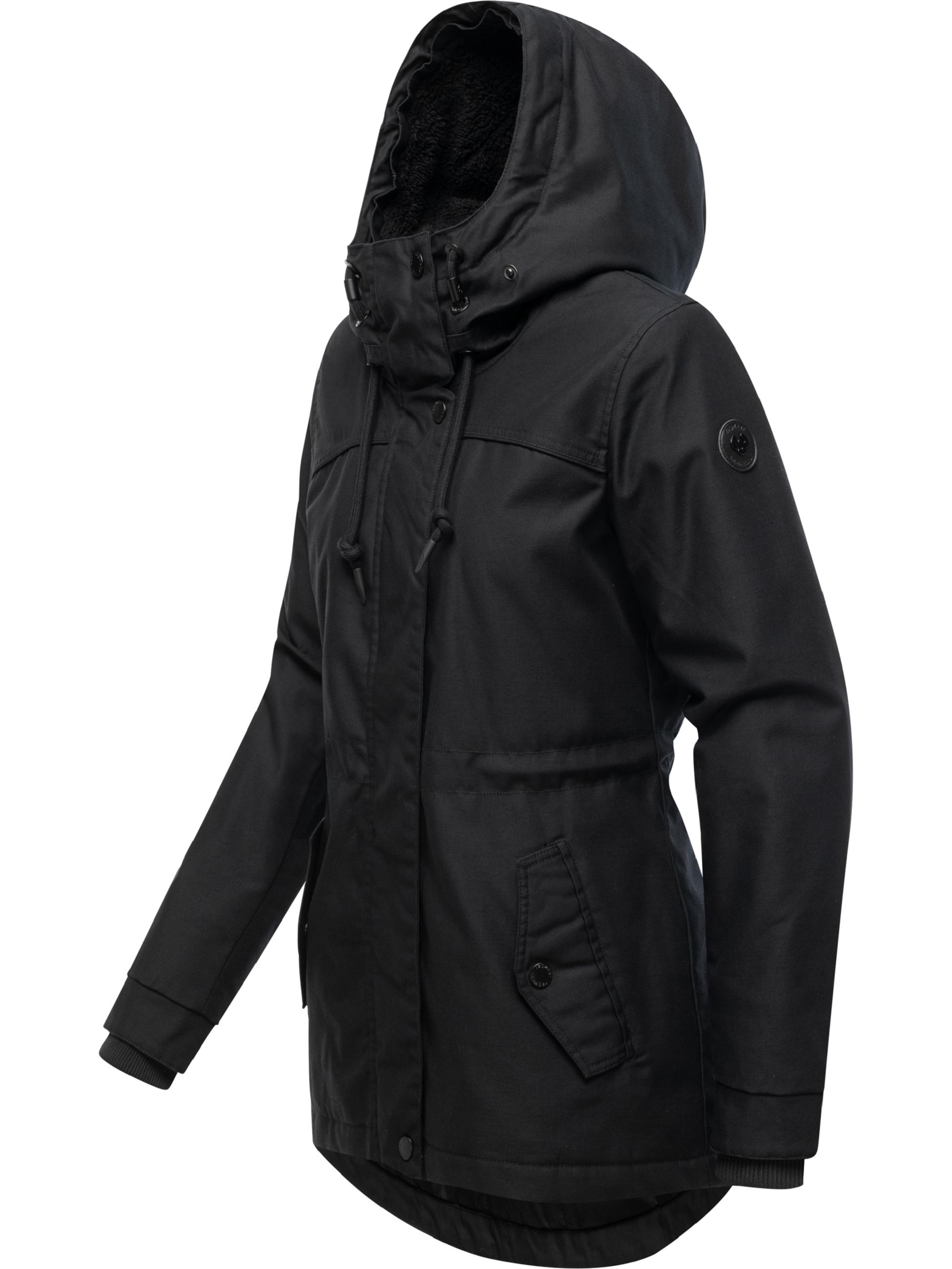 Winterjacke mit abnehmbarem Kunstfell "Tawny Short YOUMODO" Black