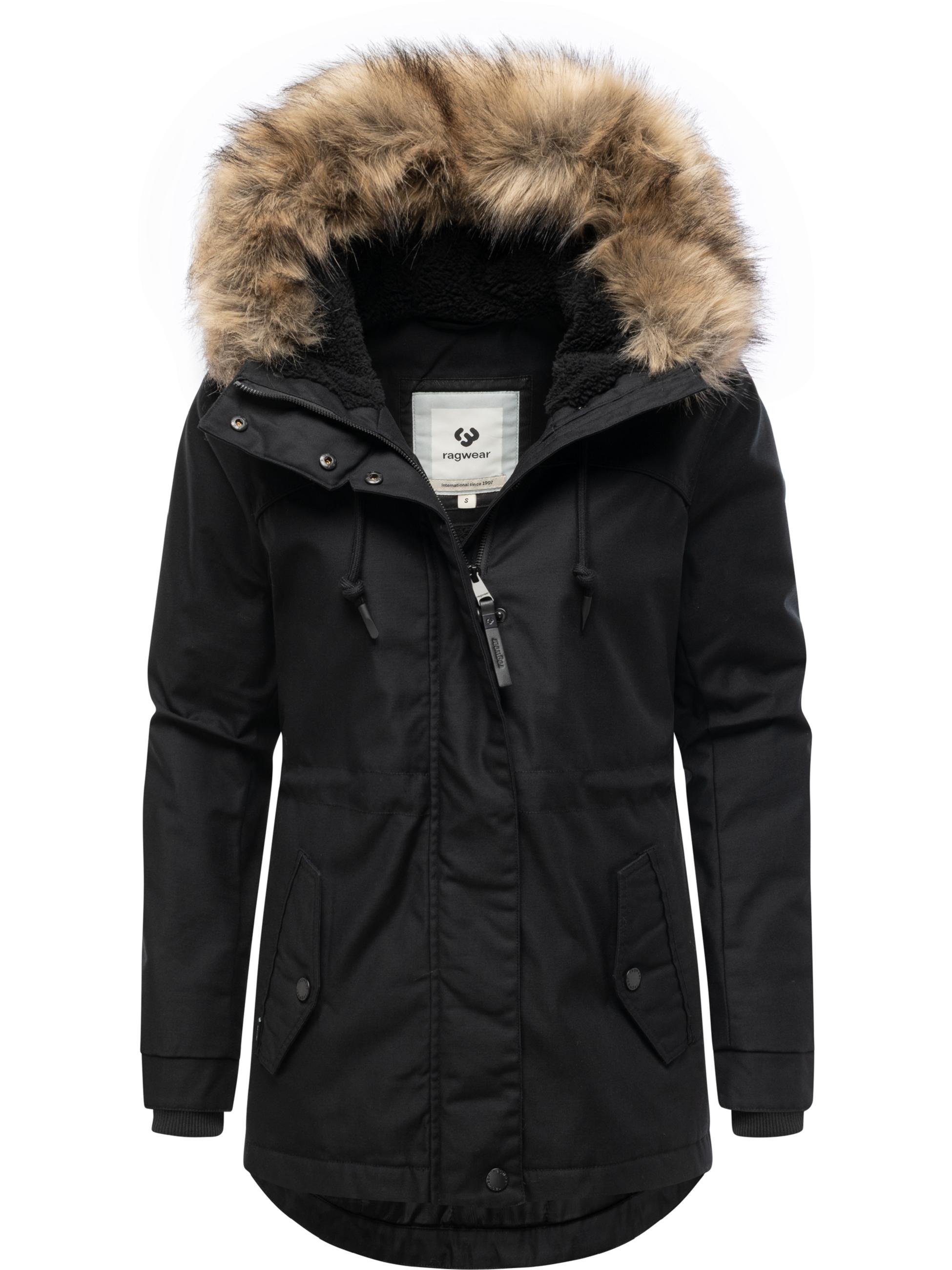Winterjacke mit abnehmbarem Kunstfell "Tawny Short YOUMODO" Black