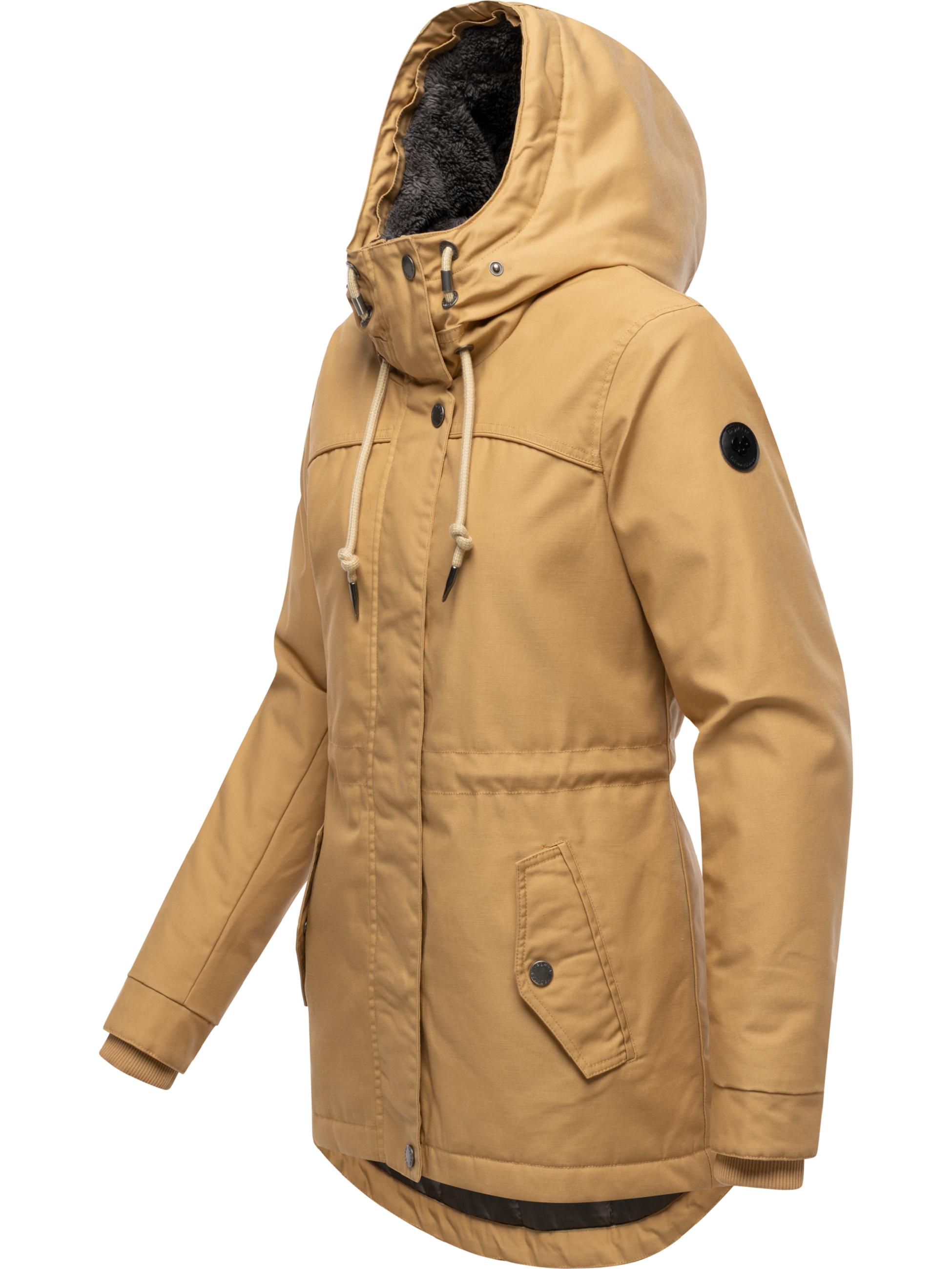 Winterjacke mit abnehmbarem Kunstfell "Tawny Short YOUMODO" Camel
