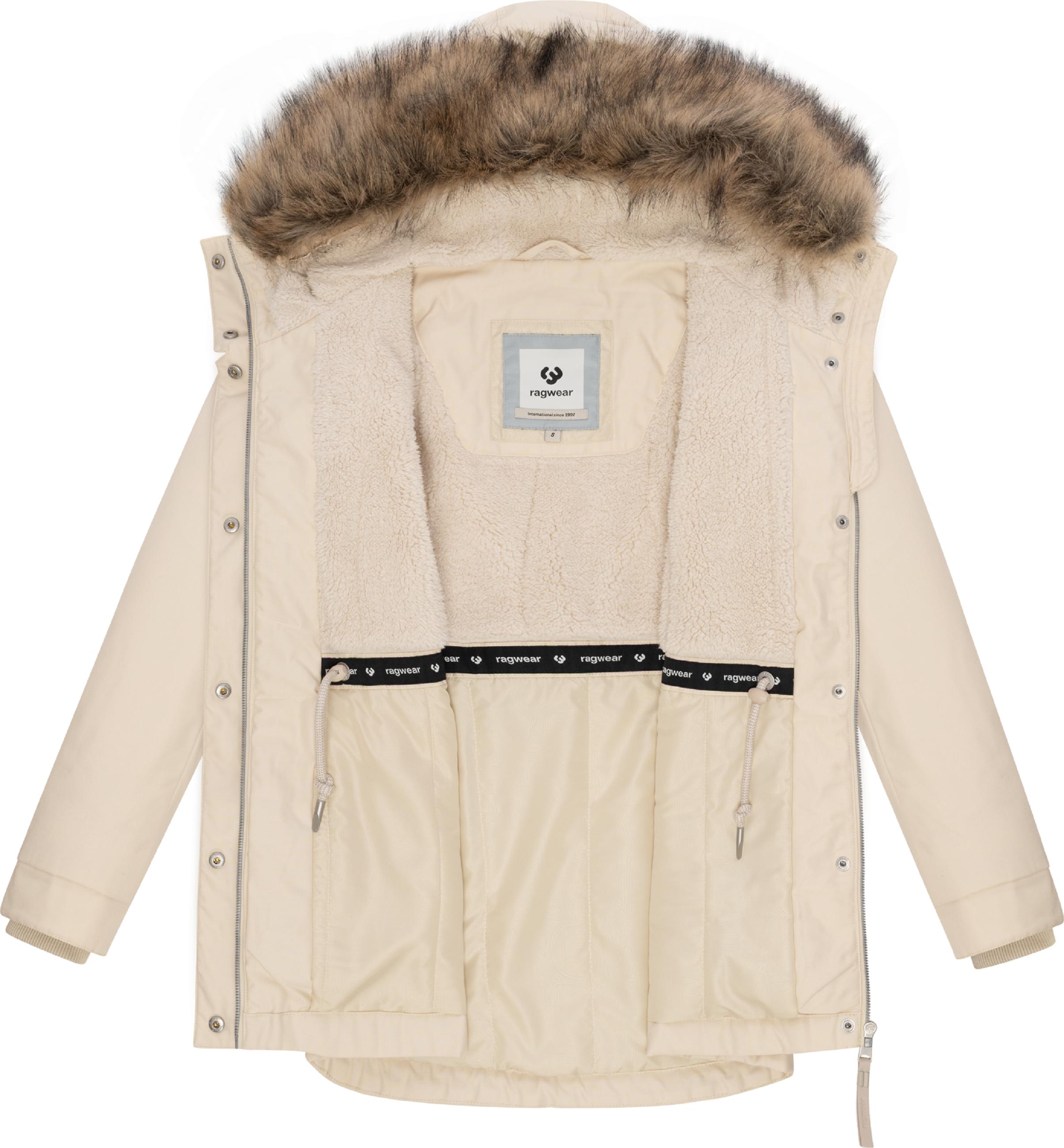 Winterjacke mit abnehmbarem Kunstfell "Tawny Short YOUMODO" Ecru