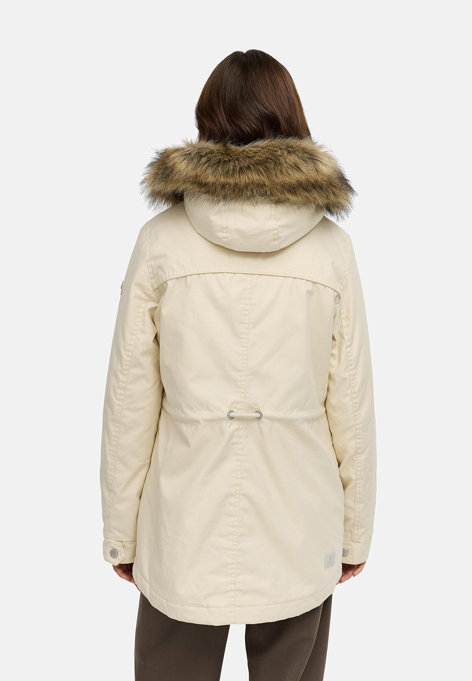 Winterjacke mit abnehmbarem Kunstfell "Tawny Short YOUMODO" Ecru