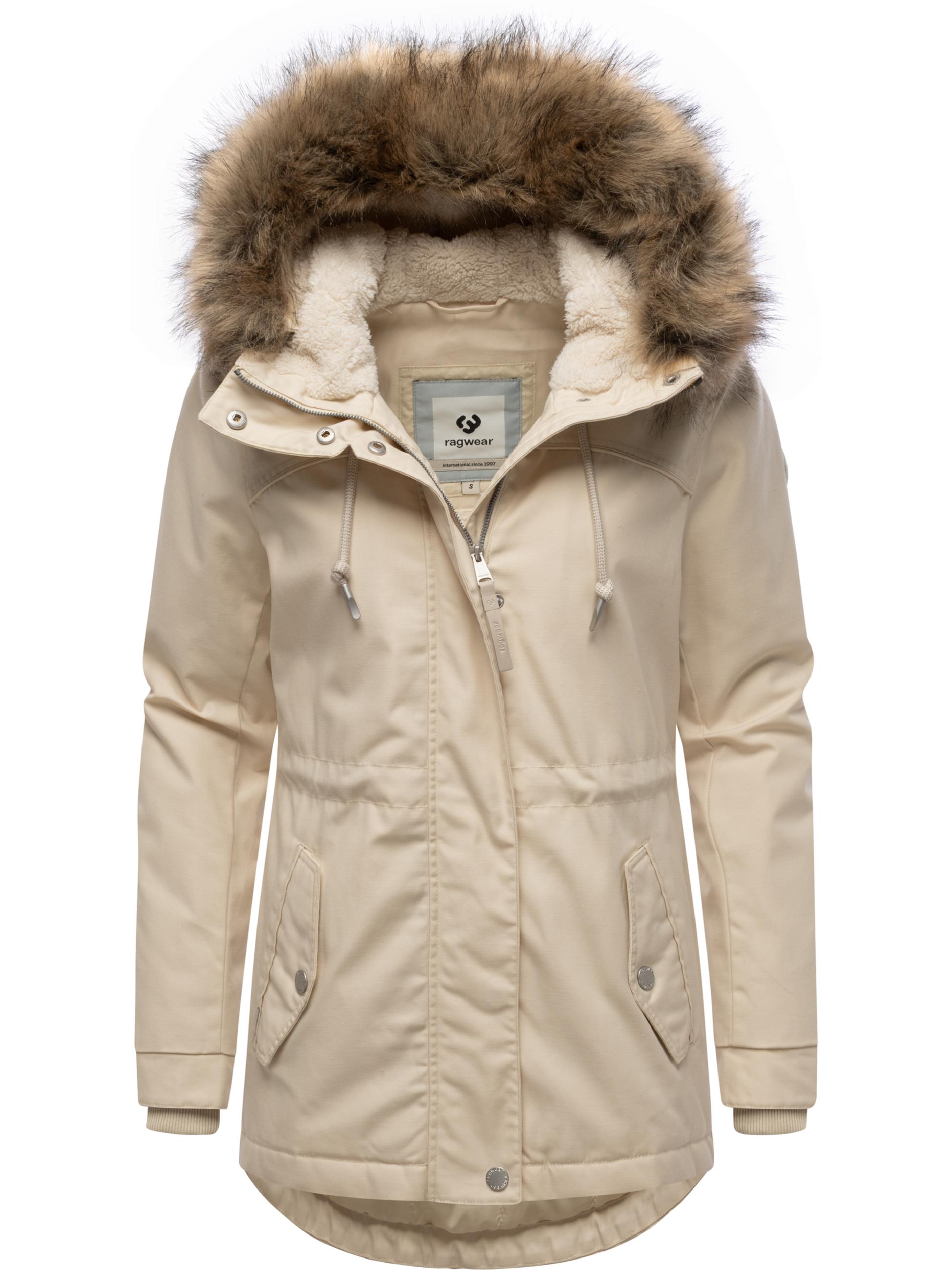Winterjacke mit abnehmbarem Kunstfell "Tawny Short YOUMODO" Ecru