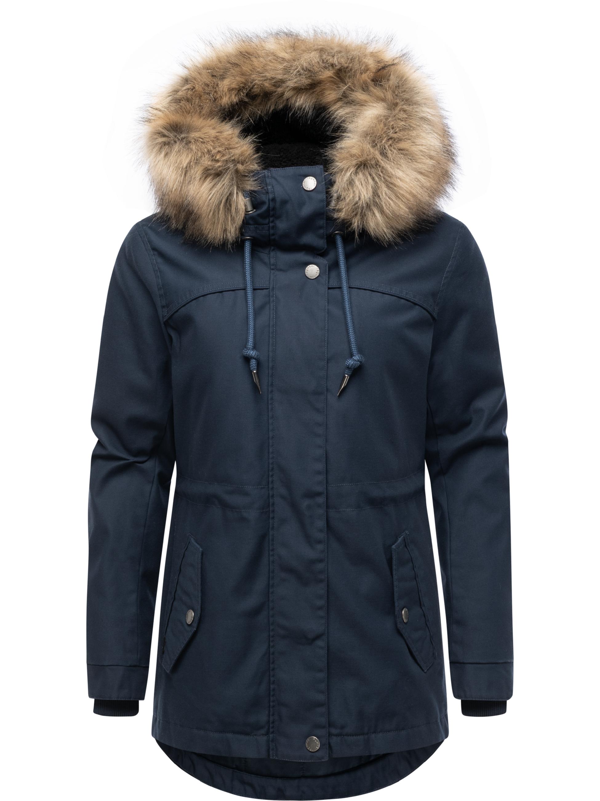 Winterjacke mit abnehmbarem Kunstfell "Tawny Short YOUMODO" Navy