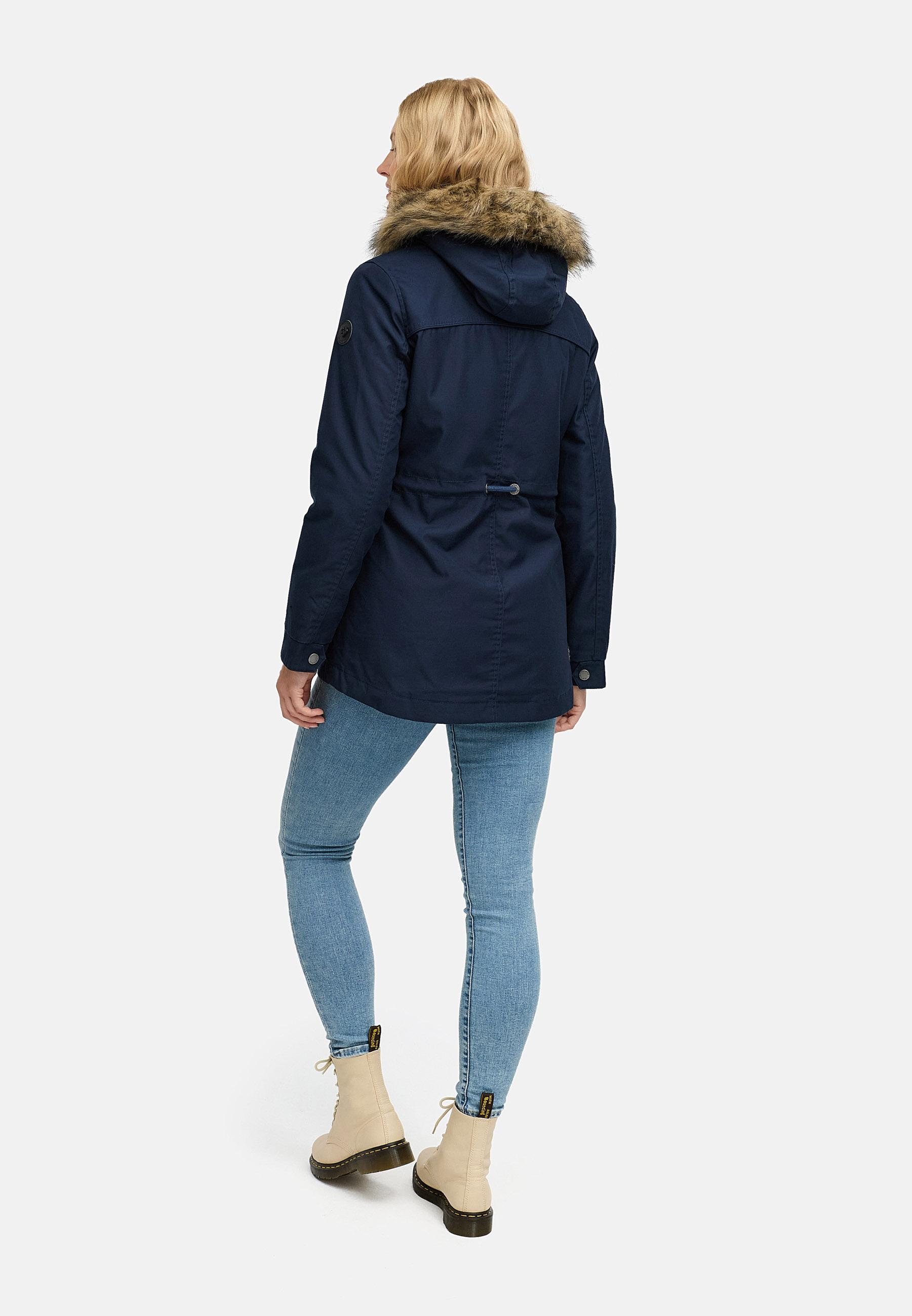 Winterjacke mit abnehmbarem Kunstfell "Tawny Short YOUMODO" Navy