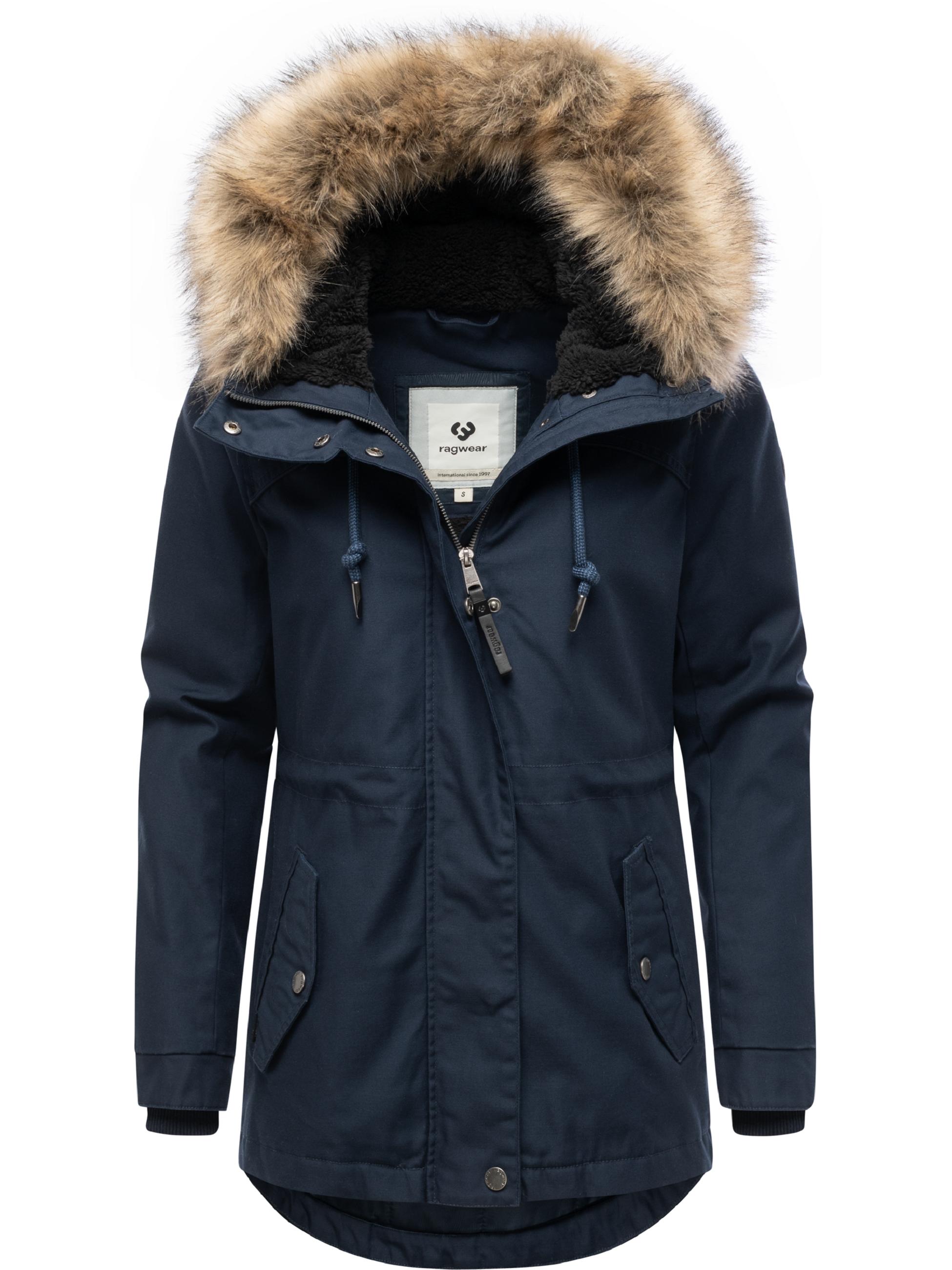 Winterjacke mit abnehmbarem Kunstfell "Tawny Short YOUMODO" Navy
