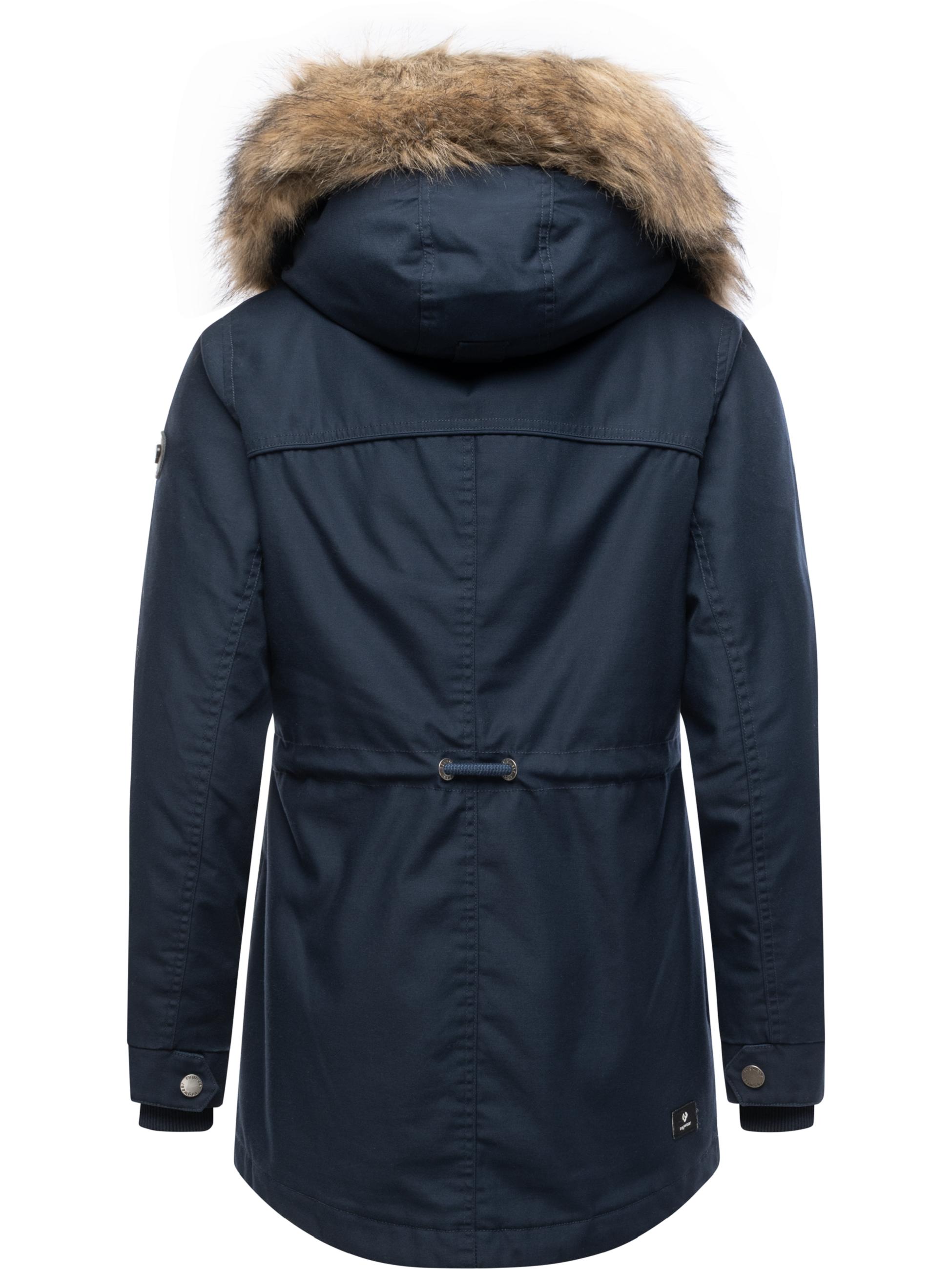 Winterjacke mit abnehmbarem Kunstfell "Tawny Short YOUMODO" Navy