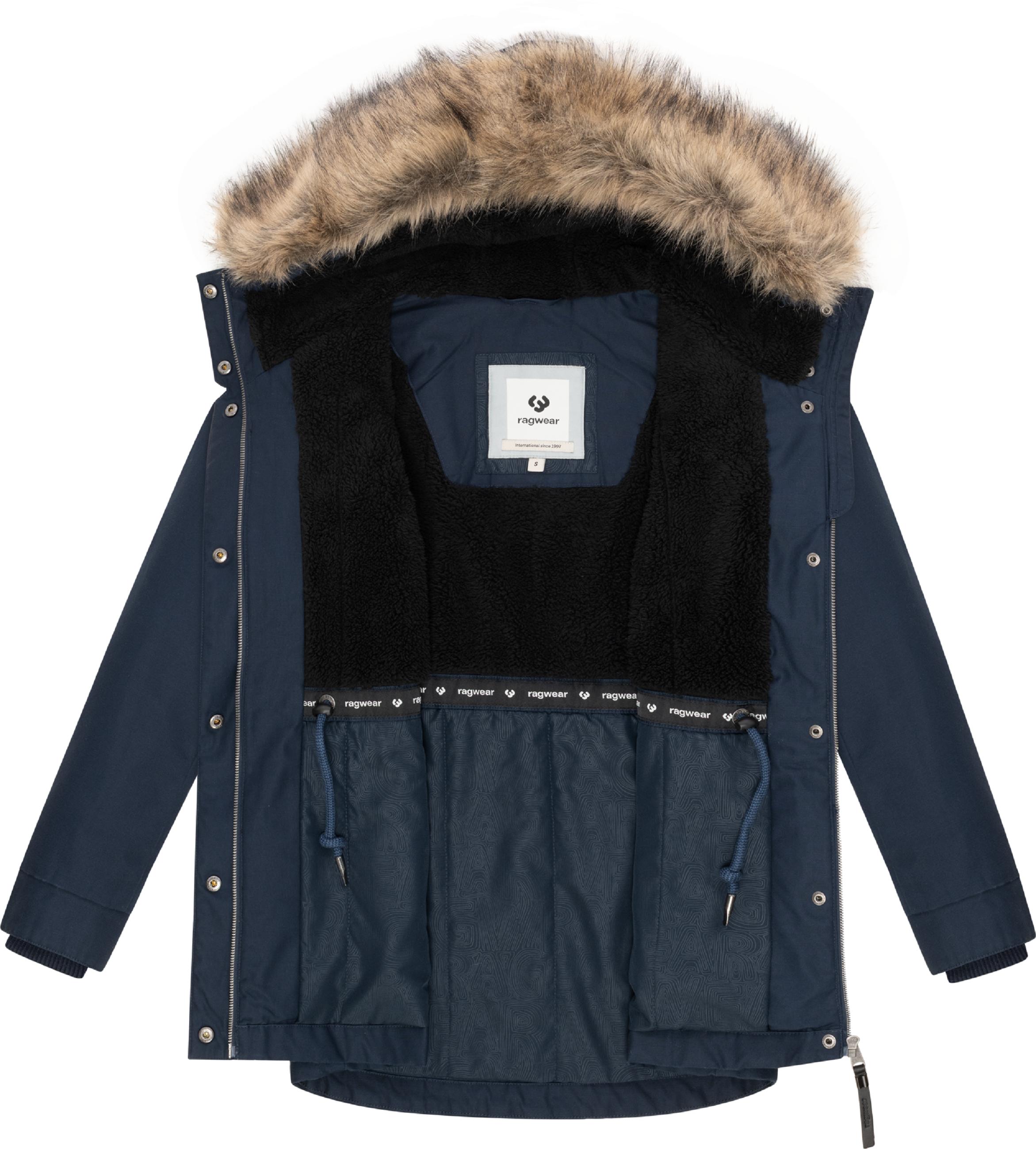 Winterjacke mit abnehmbarem Kunstfell "Tawny Short YOUMODO" Navy