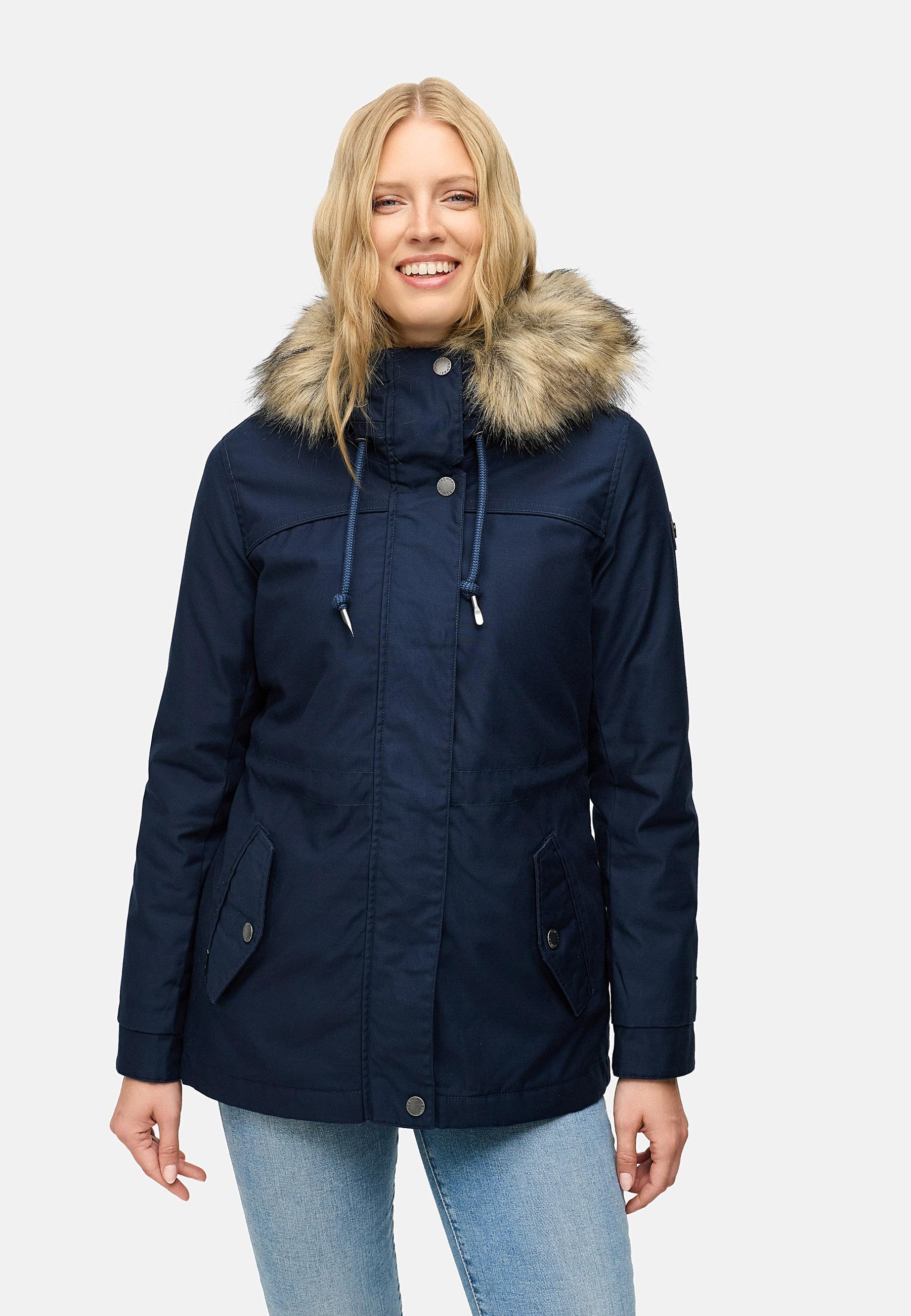 Winterjacke mit abnehmbarem Kunstfell "Tawny Short YOUMODO" Navy
