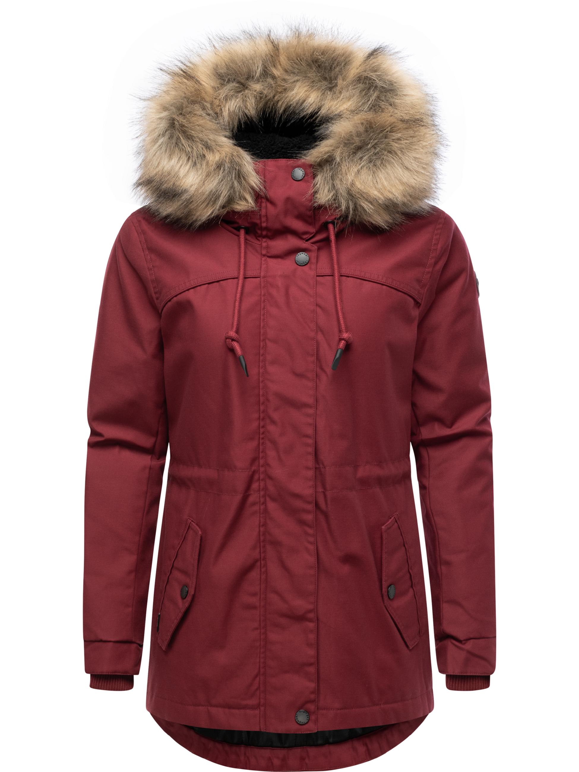 Winterjacke mit abnehmbarem Kunstfell "Tawny Short YOUMODO" Wine Red