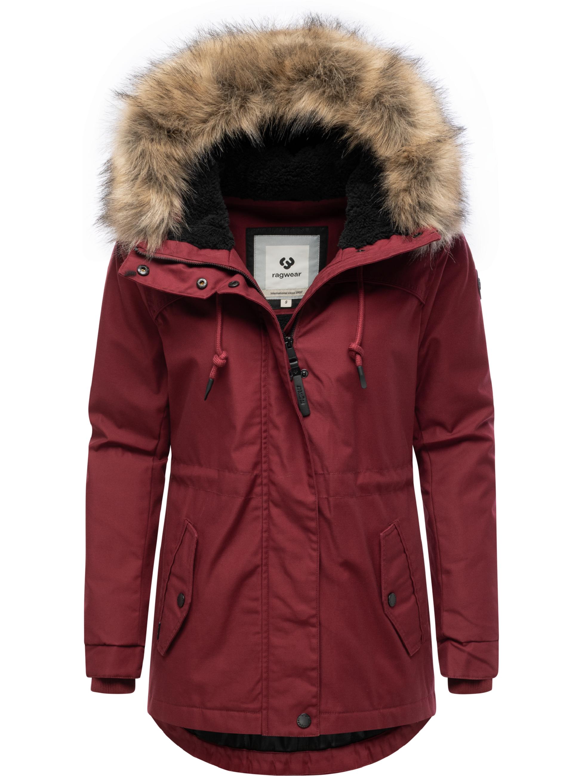 Winterjacke mit abnehmbarem Kunstfell "Tawny Short YOUMODO" Wine Red