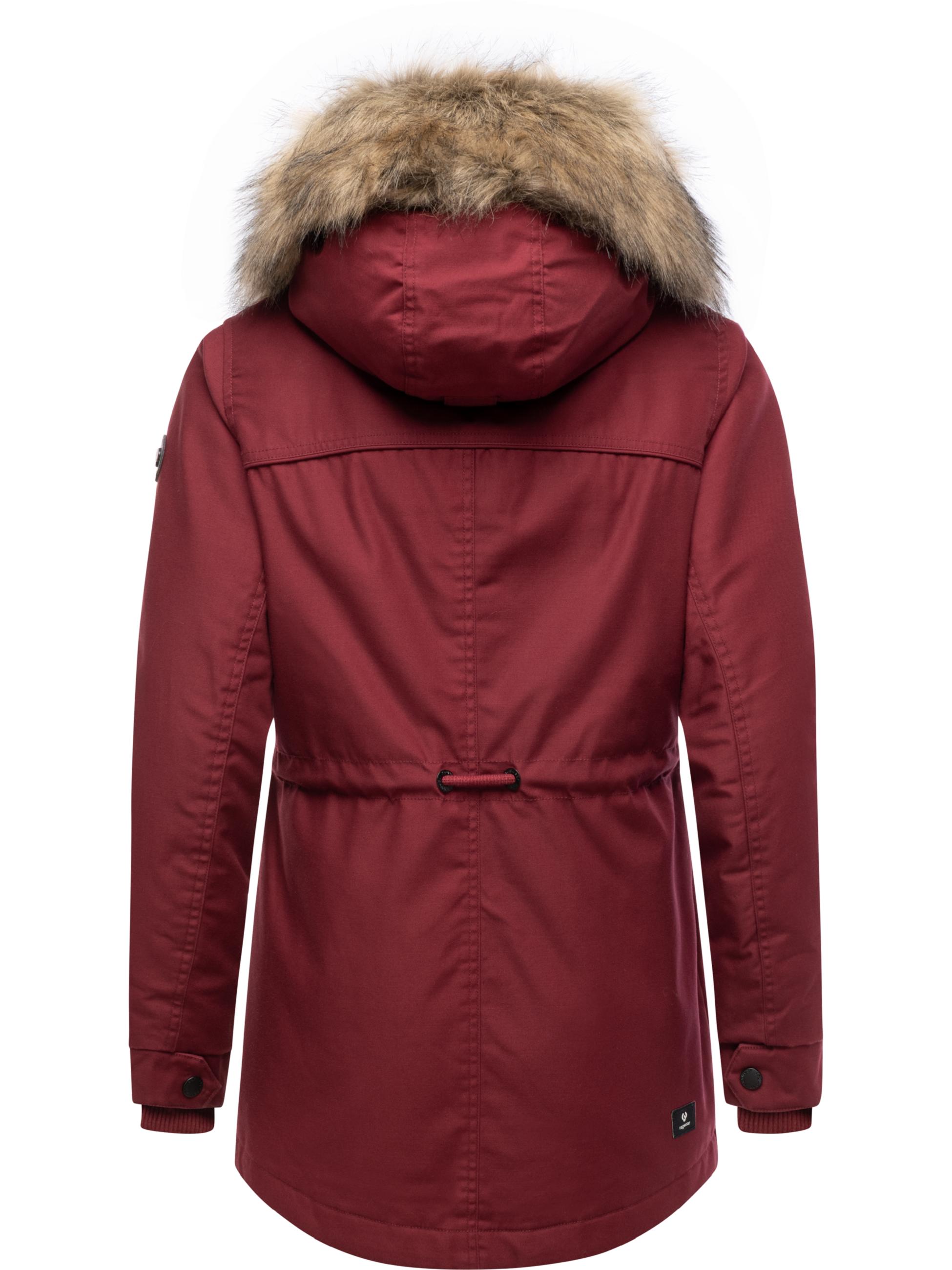 Winterjacke mit abnehmbarem Kunstfell "Tawny Short YOUMODO" Wine Red