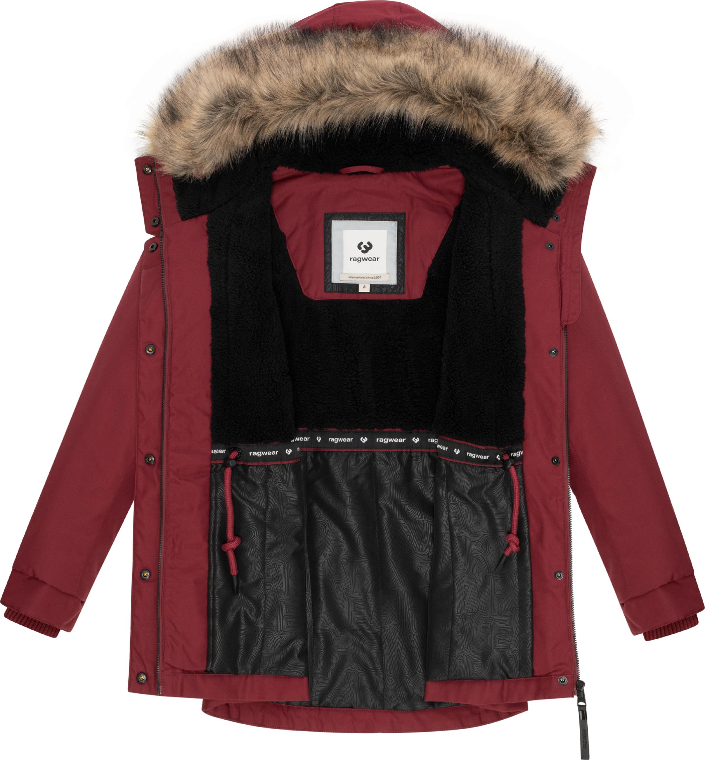 Winterjacke mit abnehmbarem Kunstfell "Tawny Short YOUMODO" Wine Red