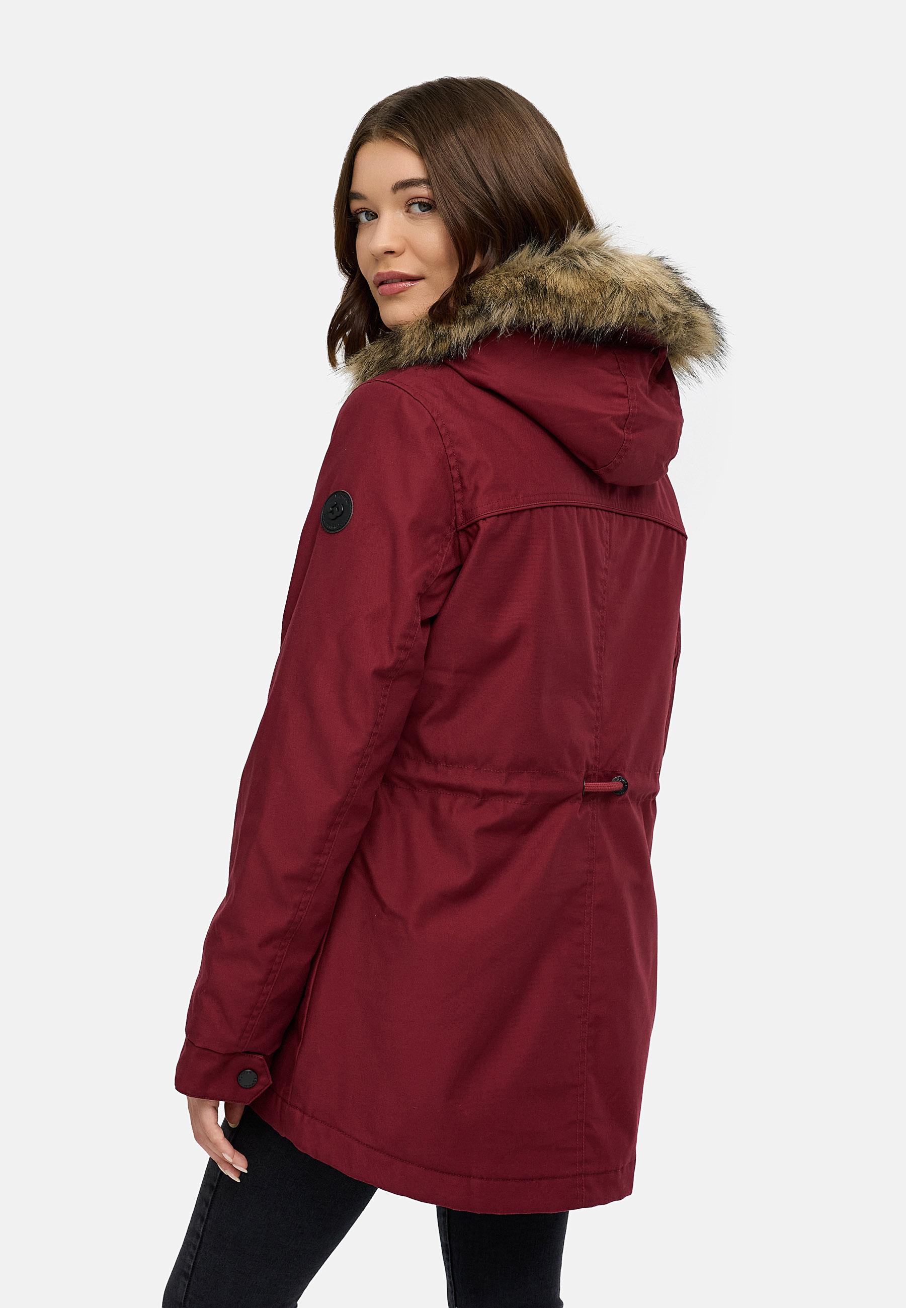 Winterjacke mit abnehmbarem Kunstfell "Tawny Short YOUMODO" Wine Red