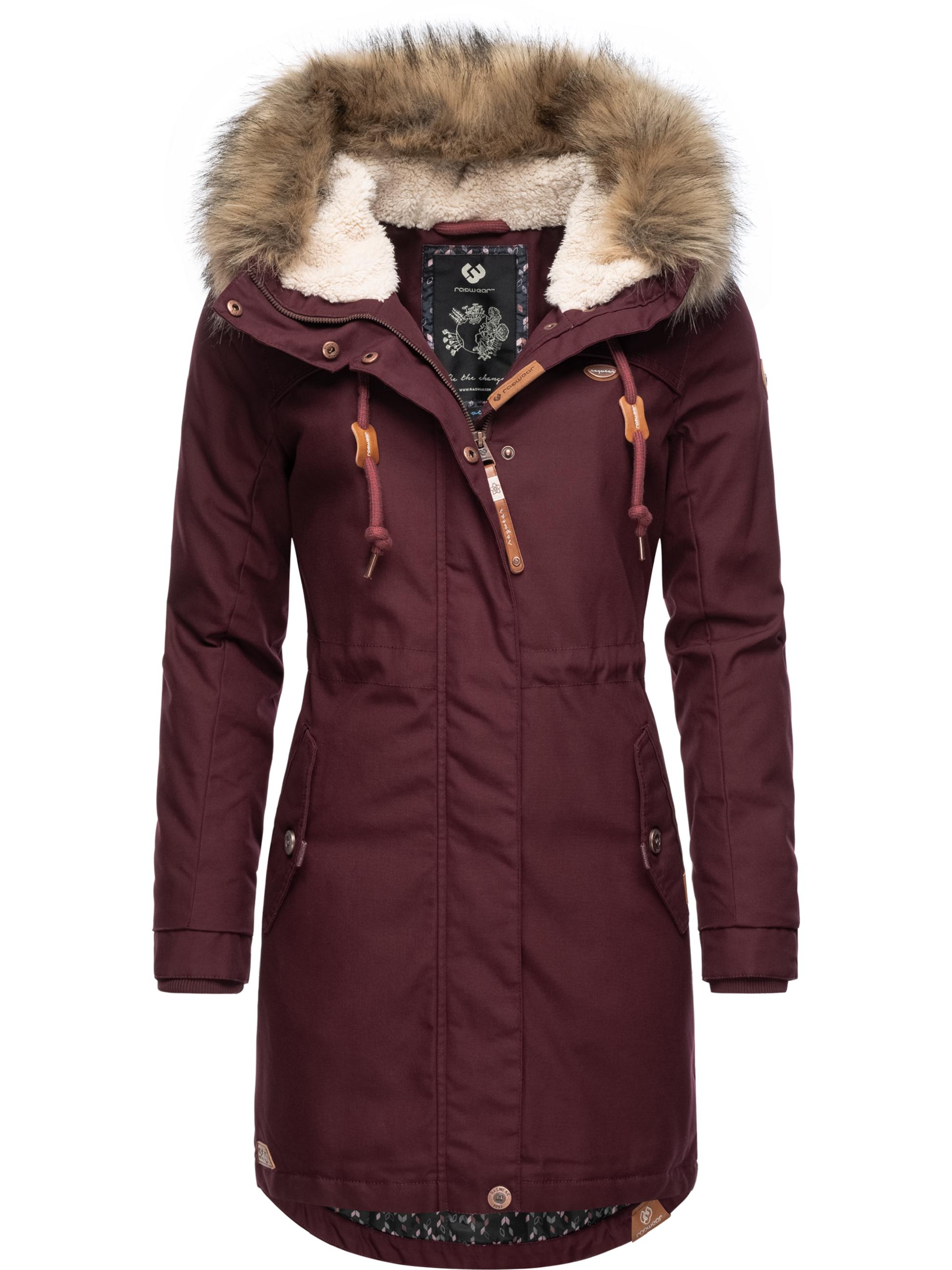 Winterparka mit abnehmbarem Kunstfell "Tawny" Wine Red22