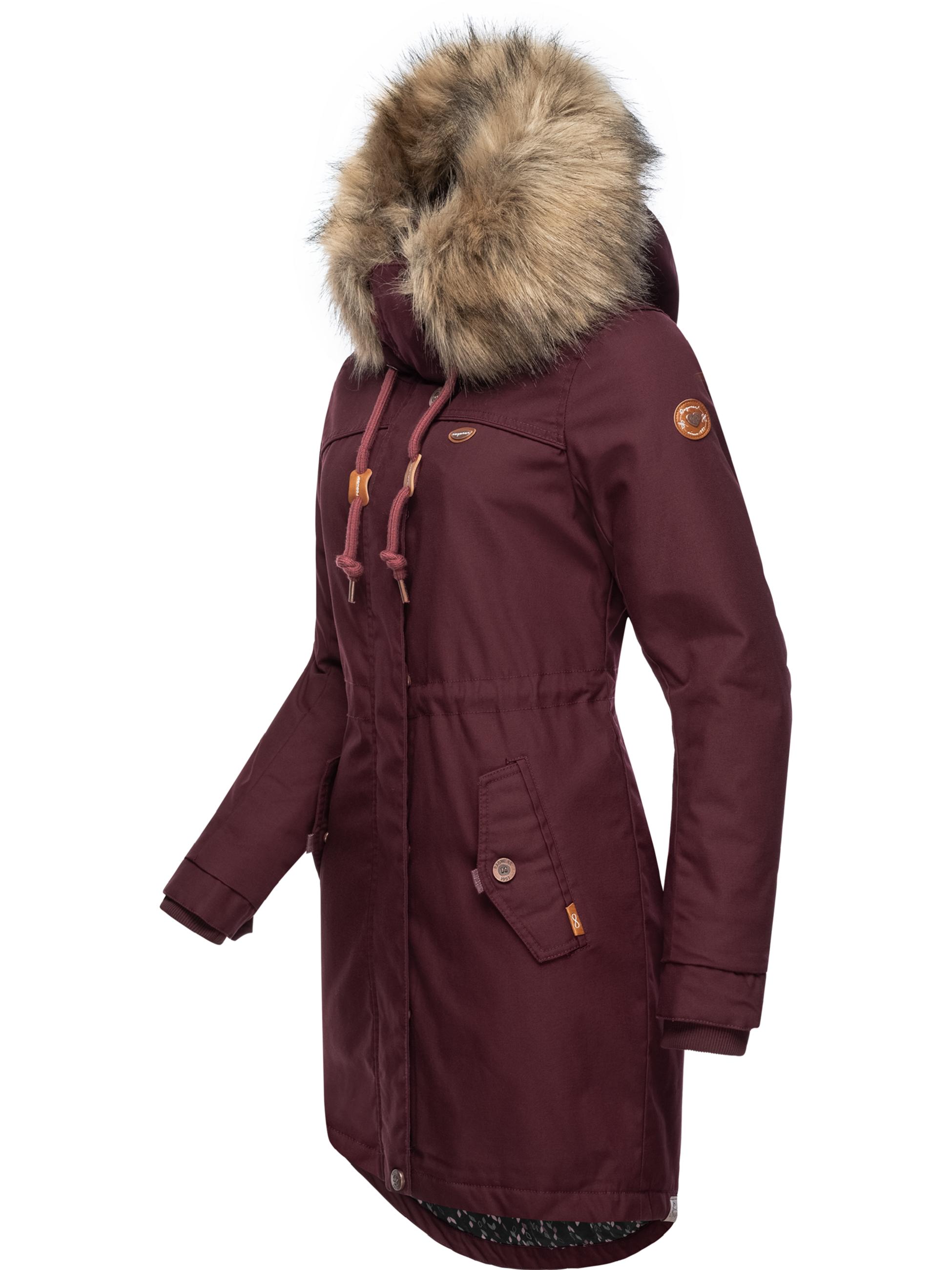 Winterparka mit abnehmbarem Kunstfell "Tawny" Wine Red22