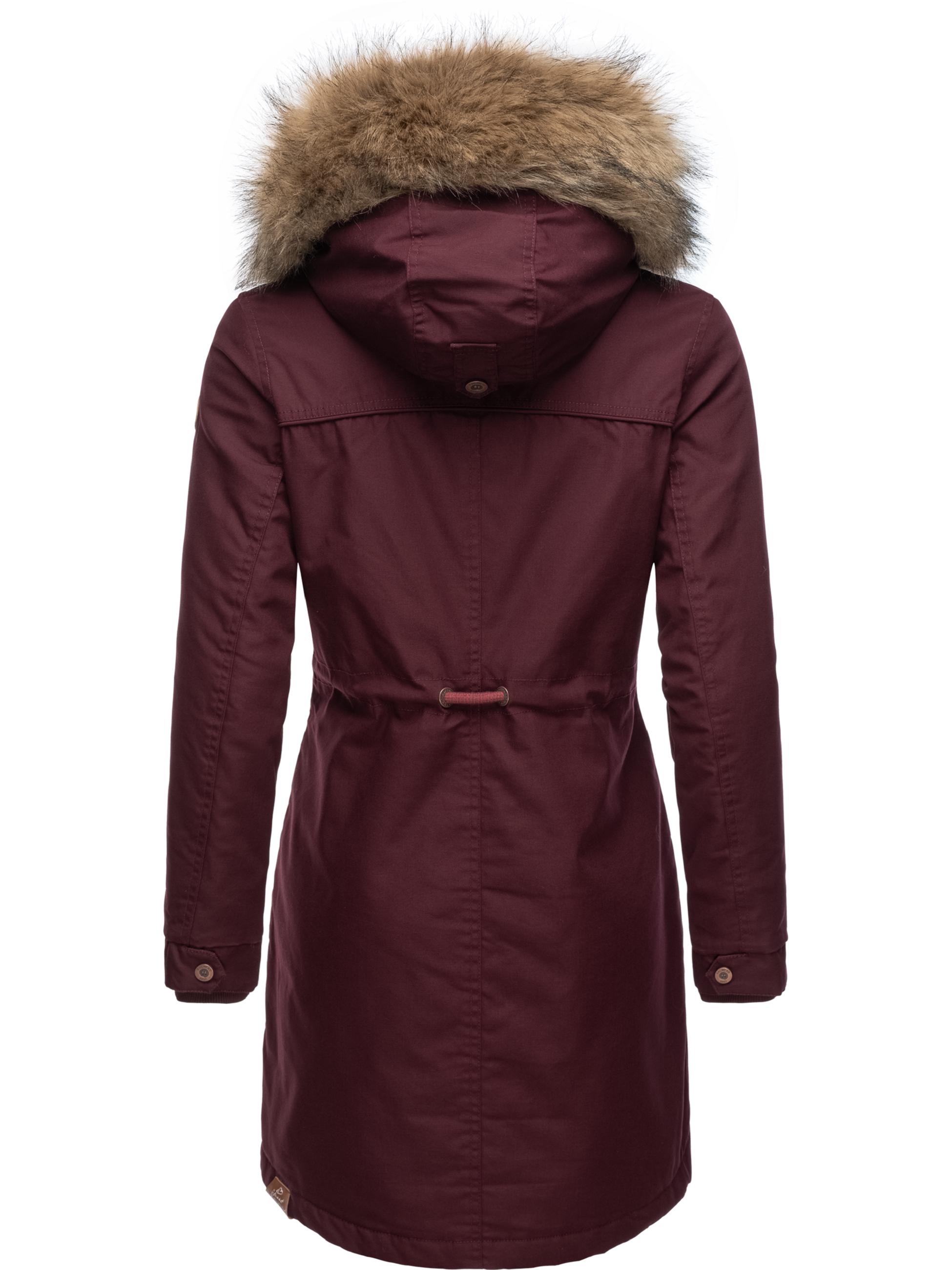 Winterparka mit abnehmbarem Kunstfell "Tawny" Wine Red22