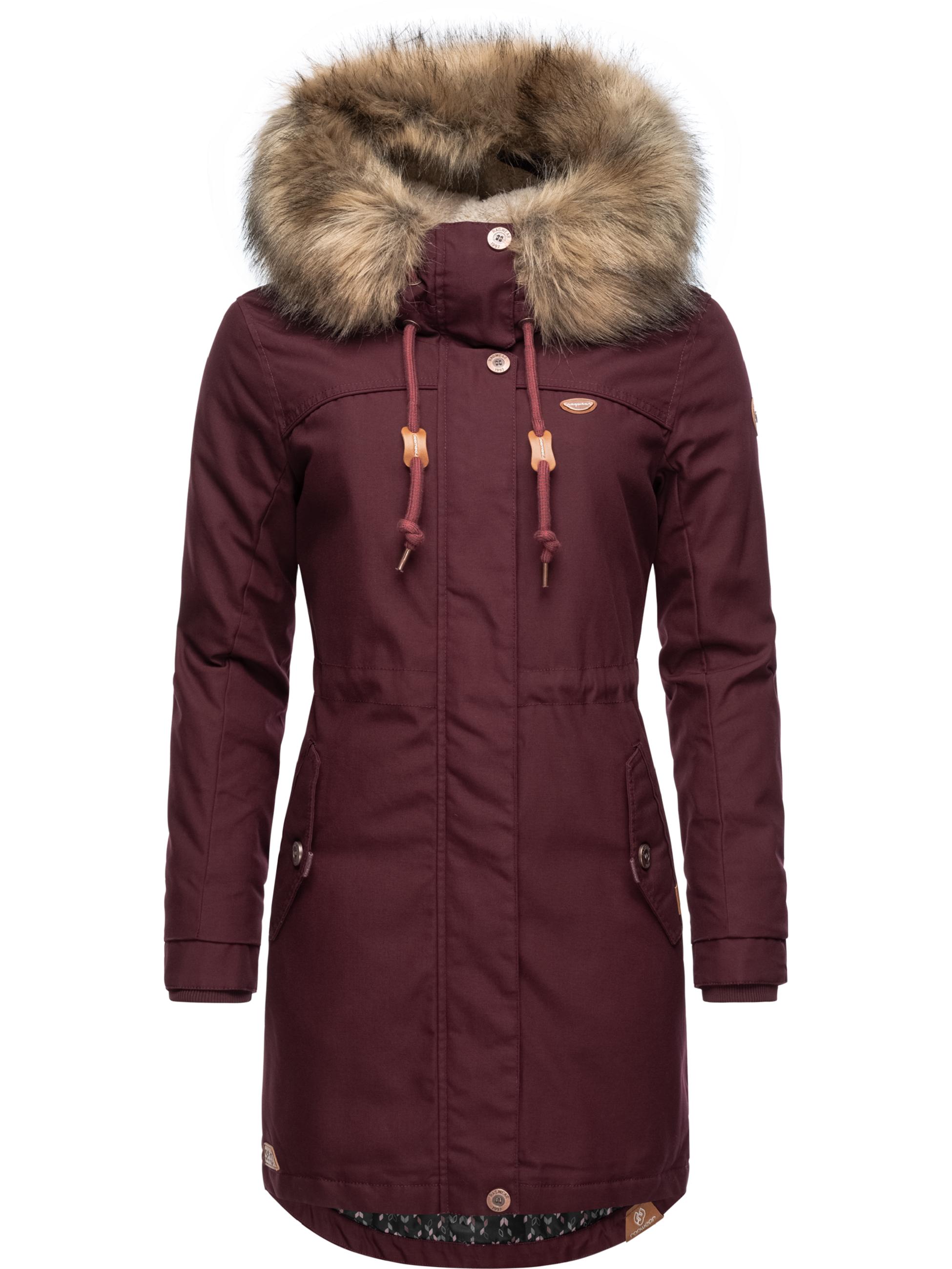 Winterparka mit abnehmbarem Kunstfell "Tawny" Wine Red22