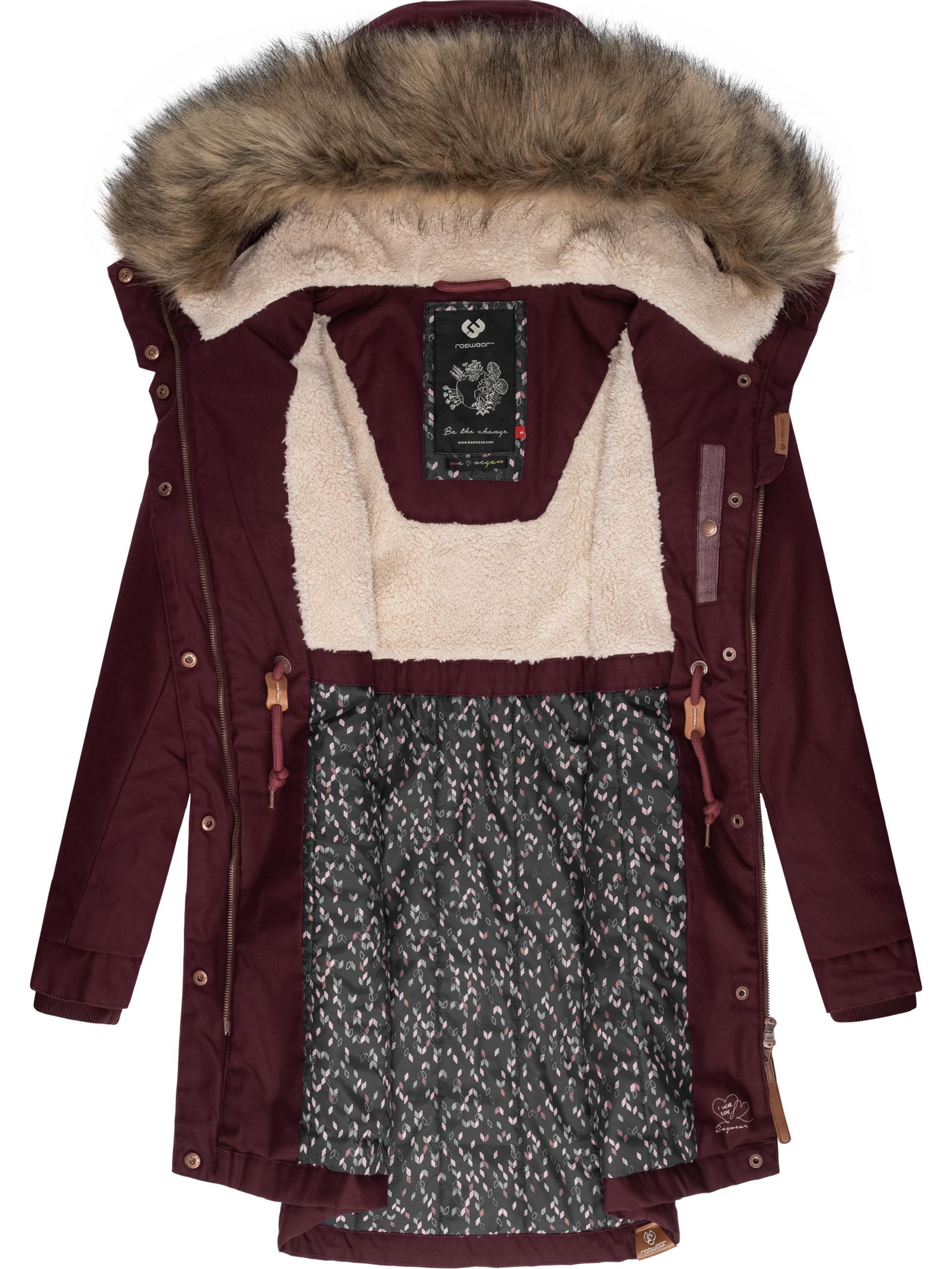 Winterparka mit abnehmbarem Kunstfell "Tawny" Wine Red22