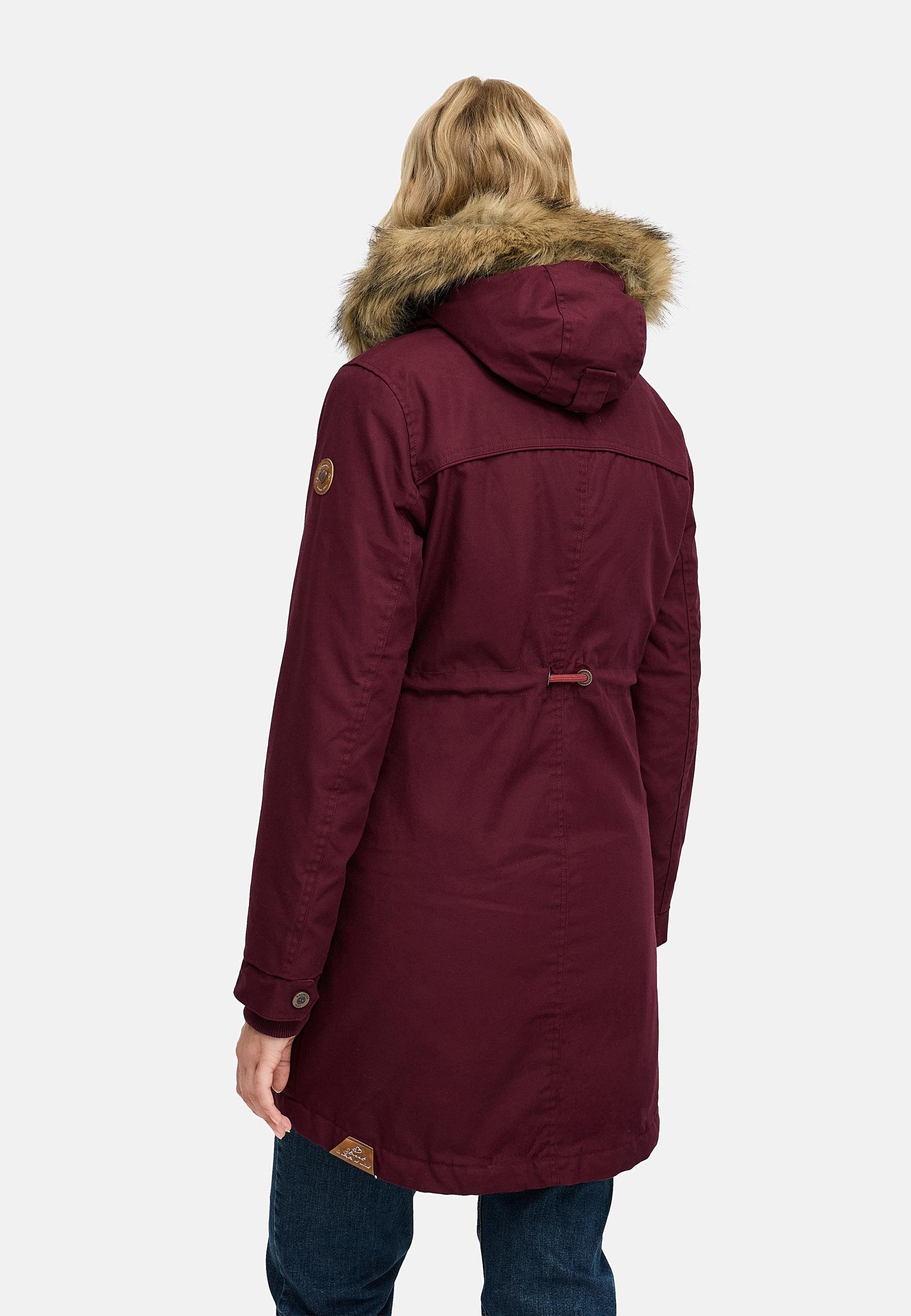 Winterparka mit abnehmbarem Kunstfell "Tawny" Wine Red22