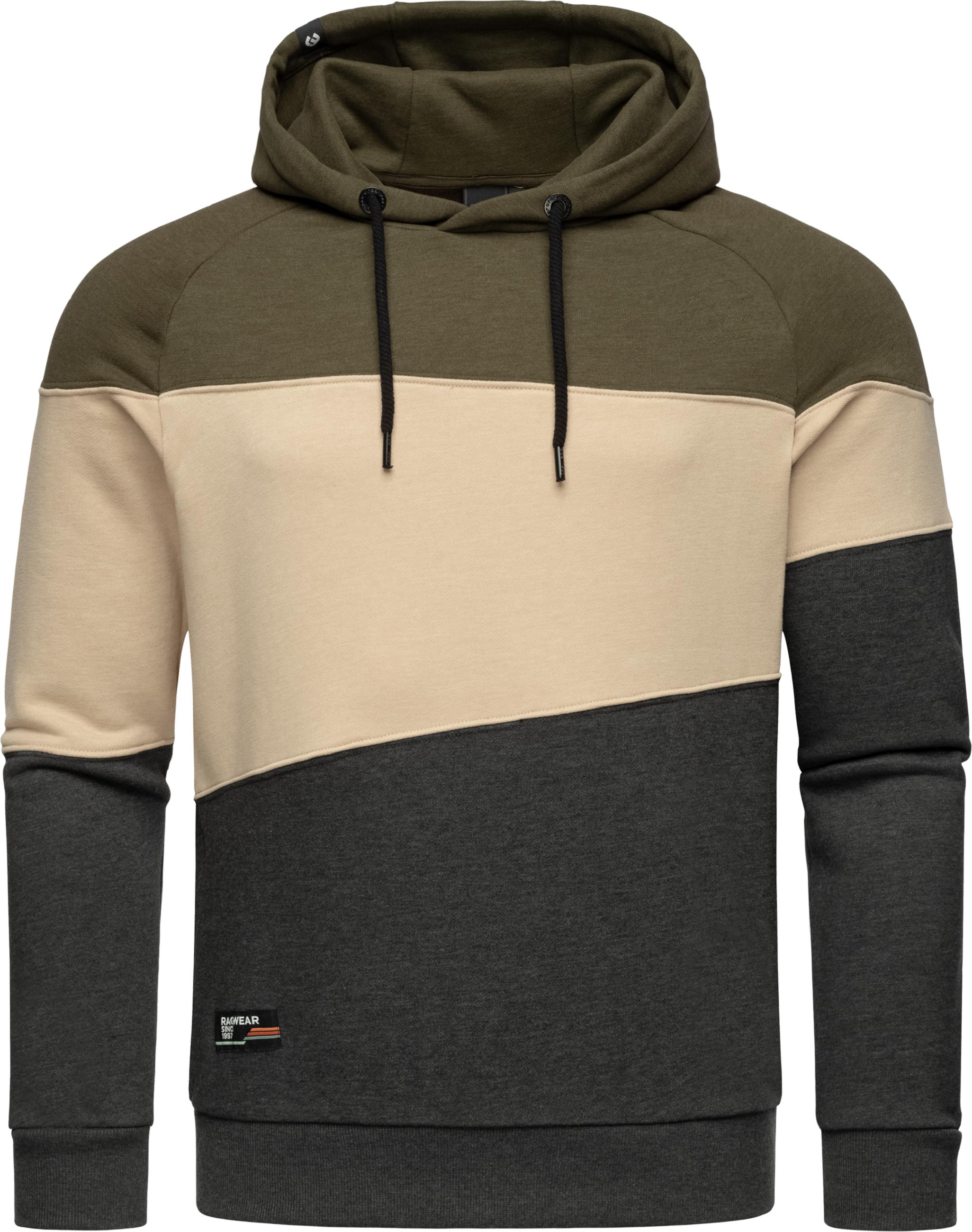 Hoodie im Blockmuster "Thres" Dark Olive