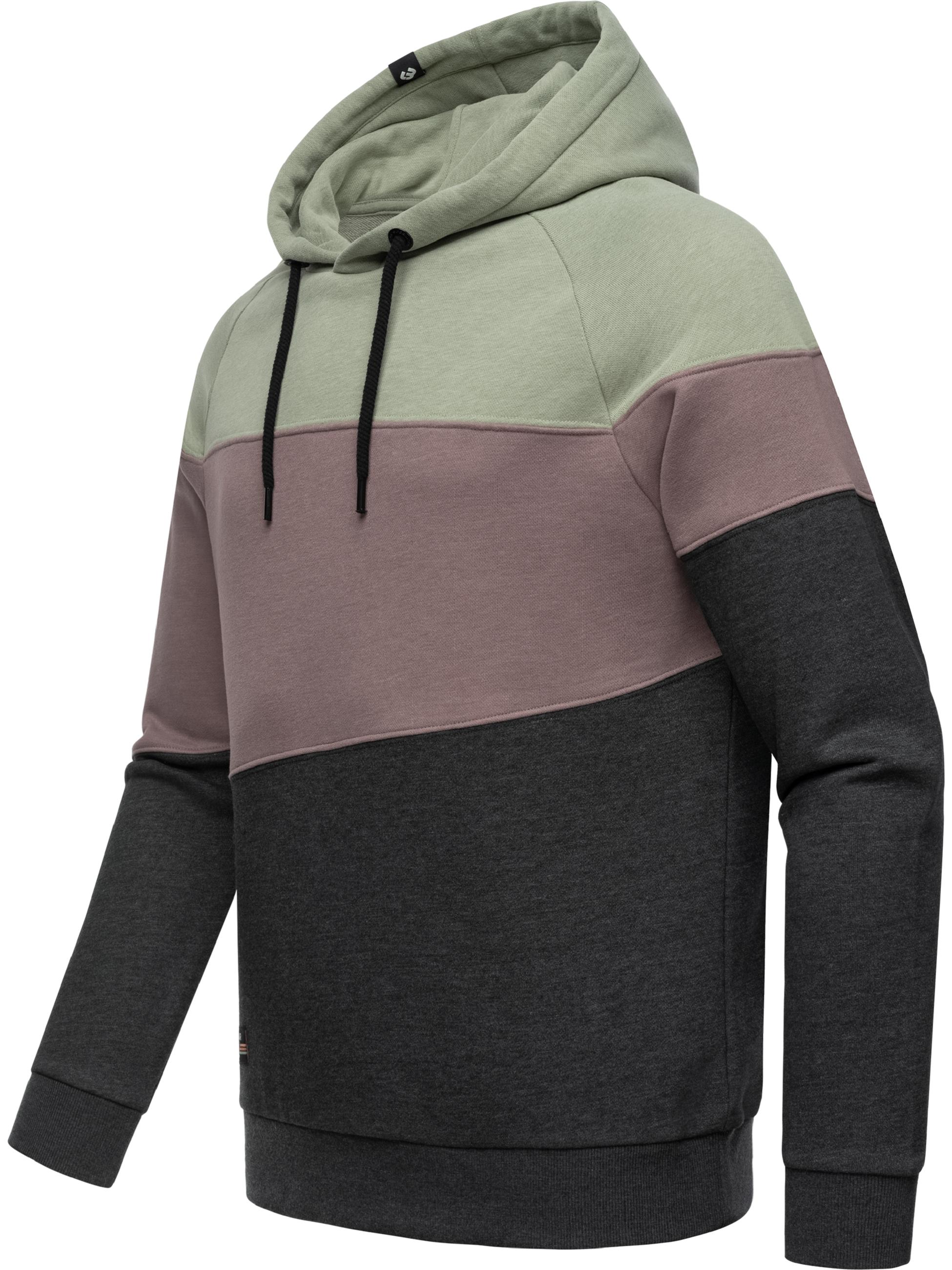 Hoodie im Blockmuster "Thres" Dusty Olive