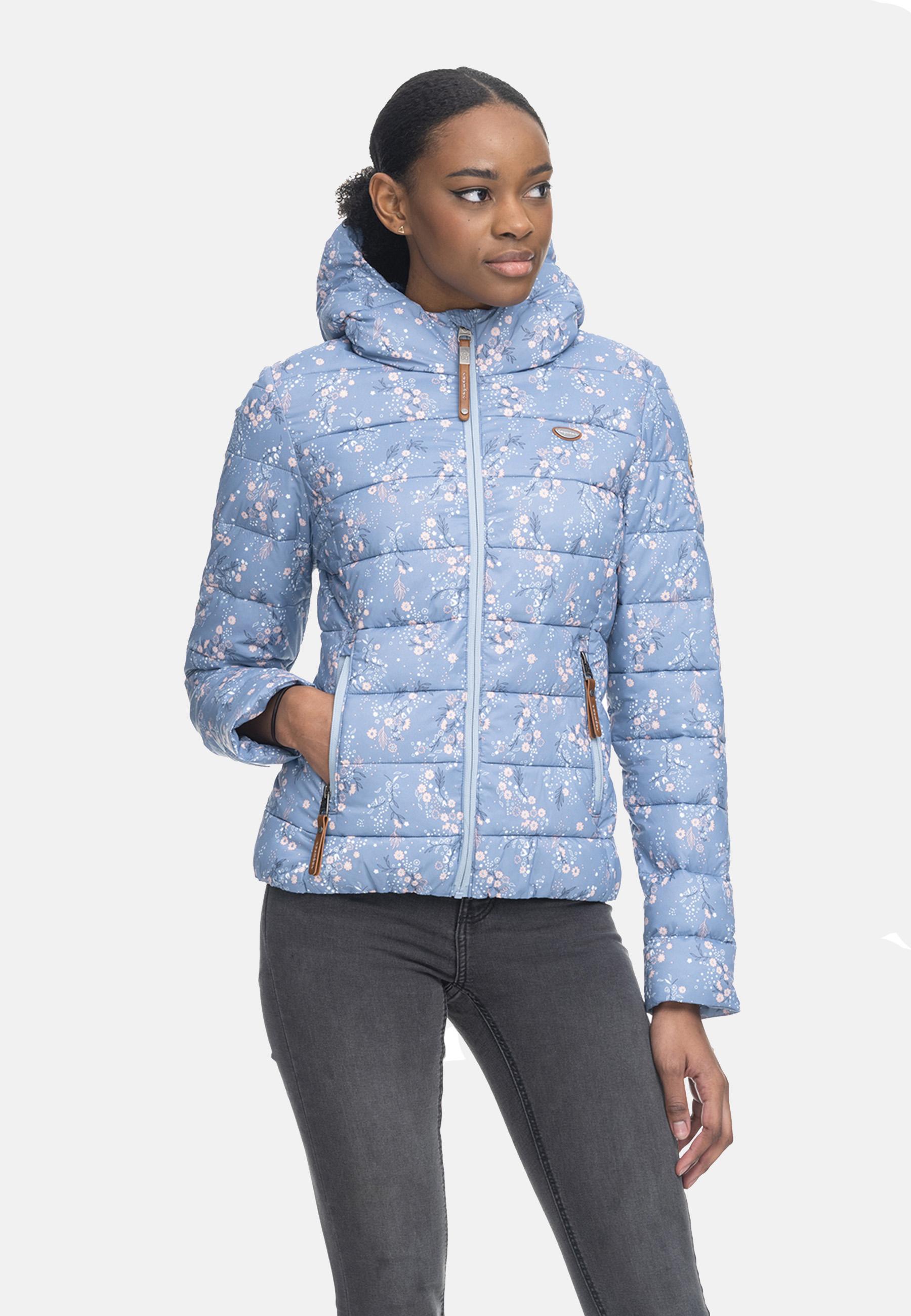 Kurze Winter Steppjacke mit Kapuze "Tiasa" Light Blue