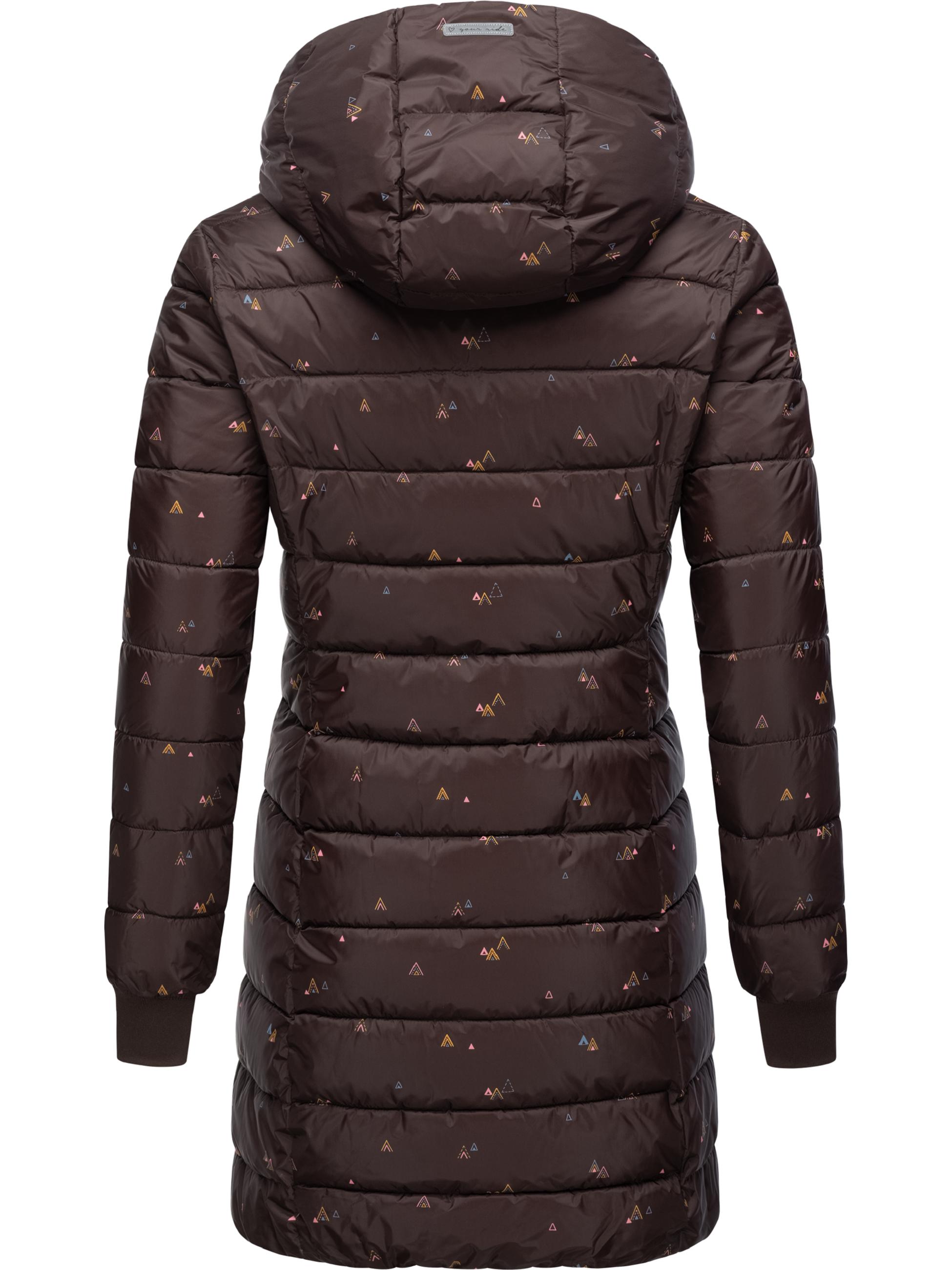 Langer Winter Steppmantel "Tiasa Long" Dark Choco