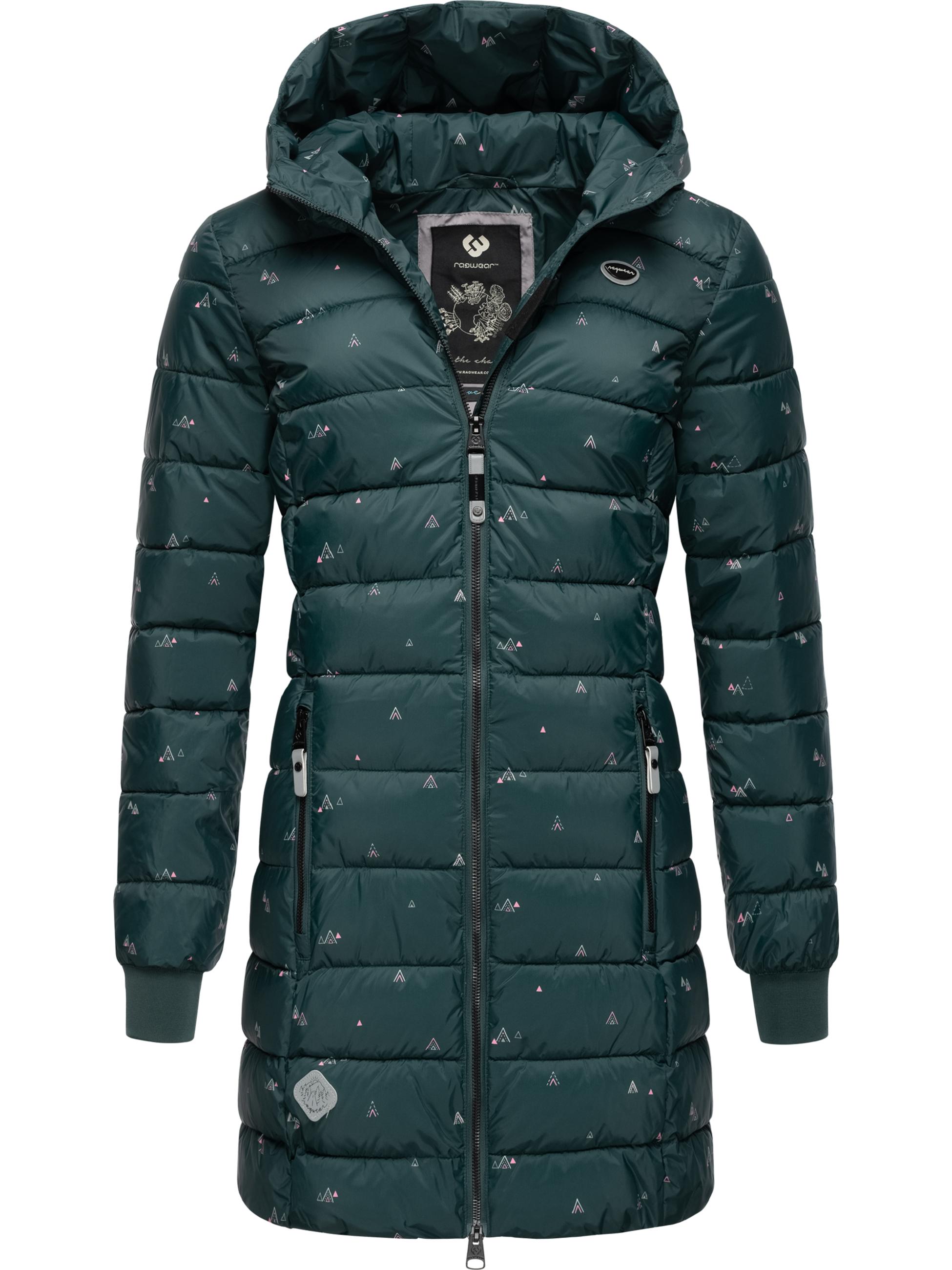 Langer Winter Steppmantel "Tiasa Long" Dark Green