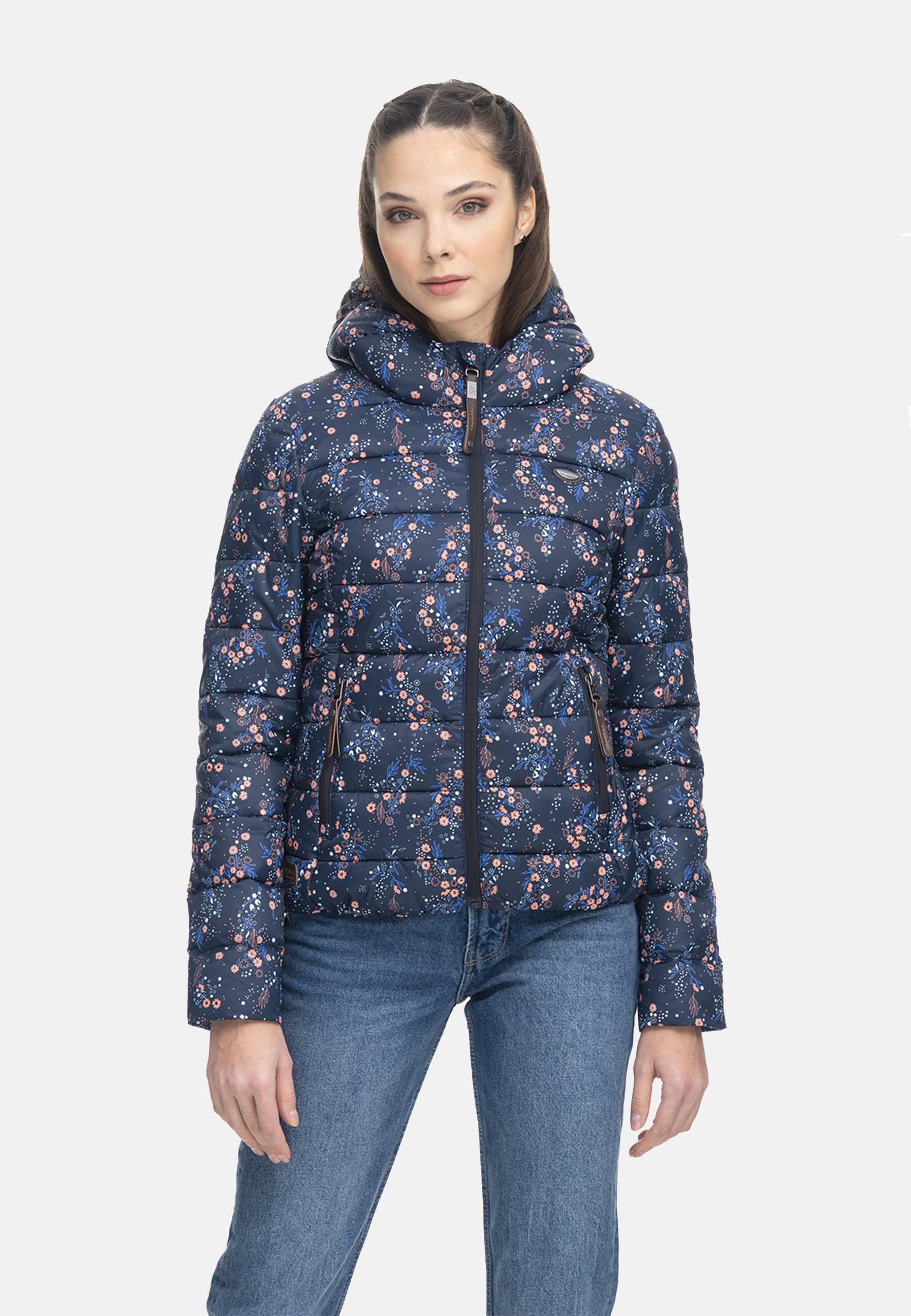 Kurze Winter Steppjacke mit Kapuze "Tiasa" Navy