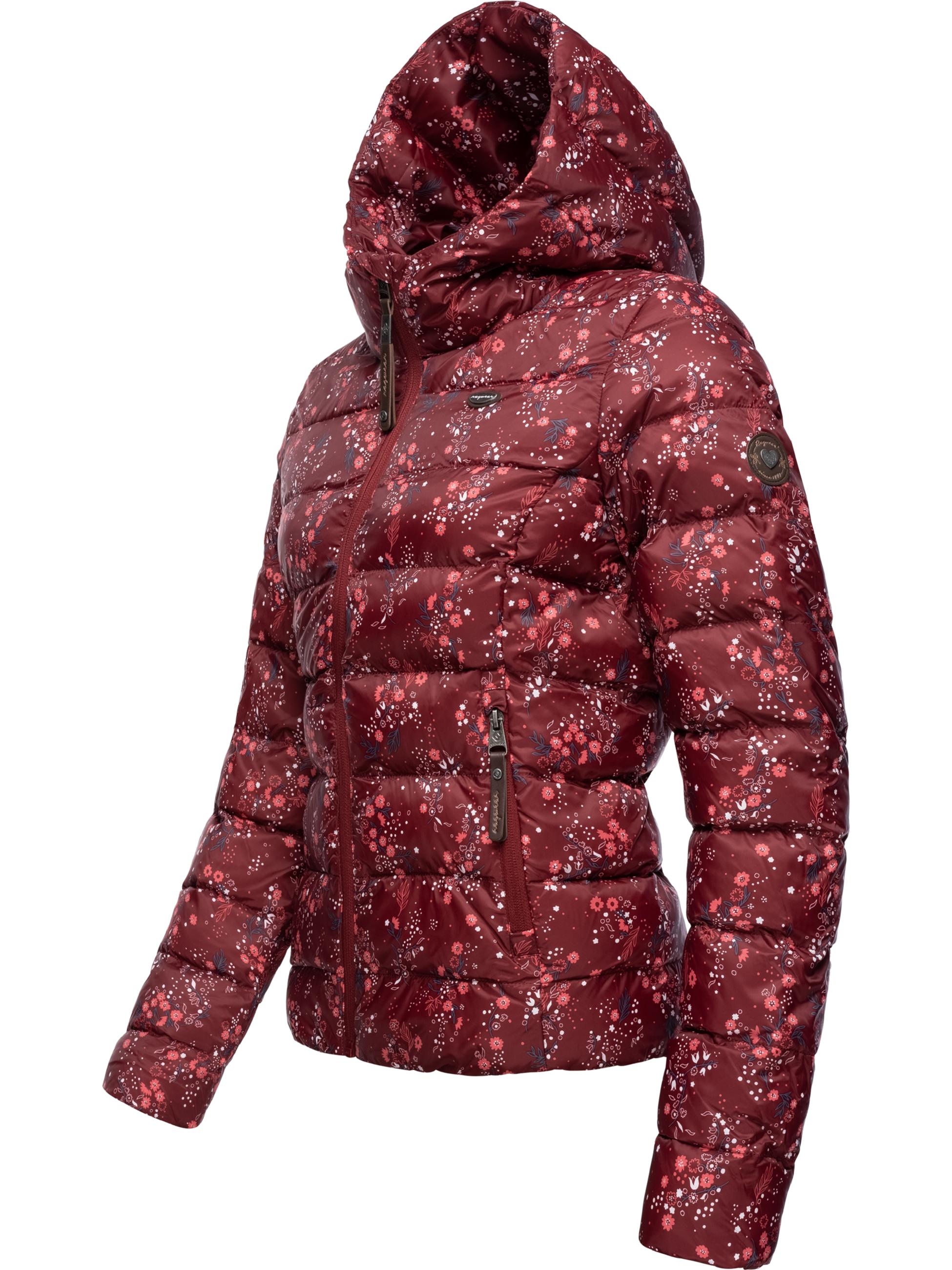 Kurze Winter Steppjacke mit Kapuze "Tiasa" Wine Red