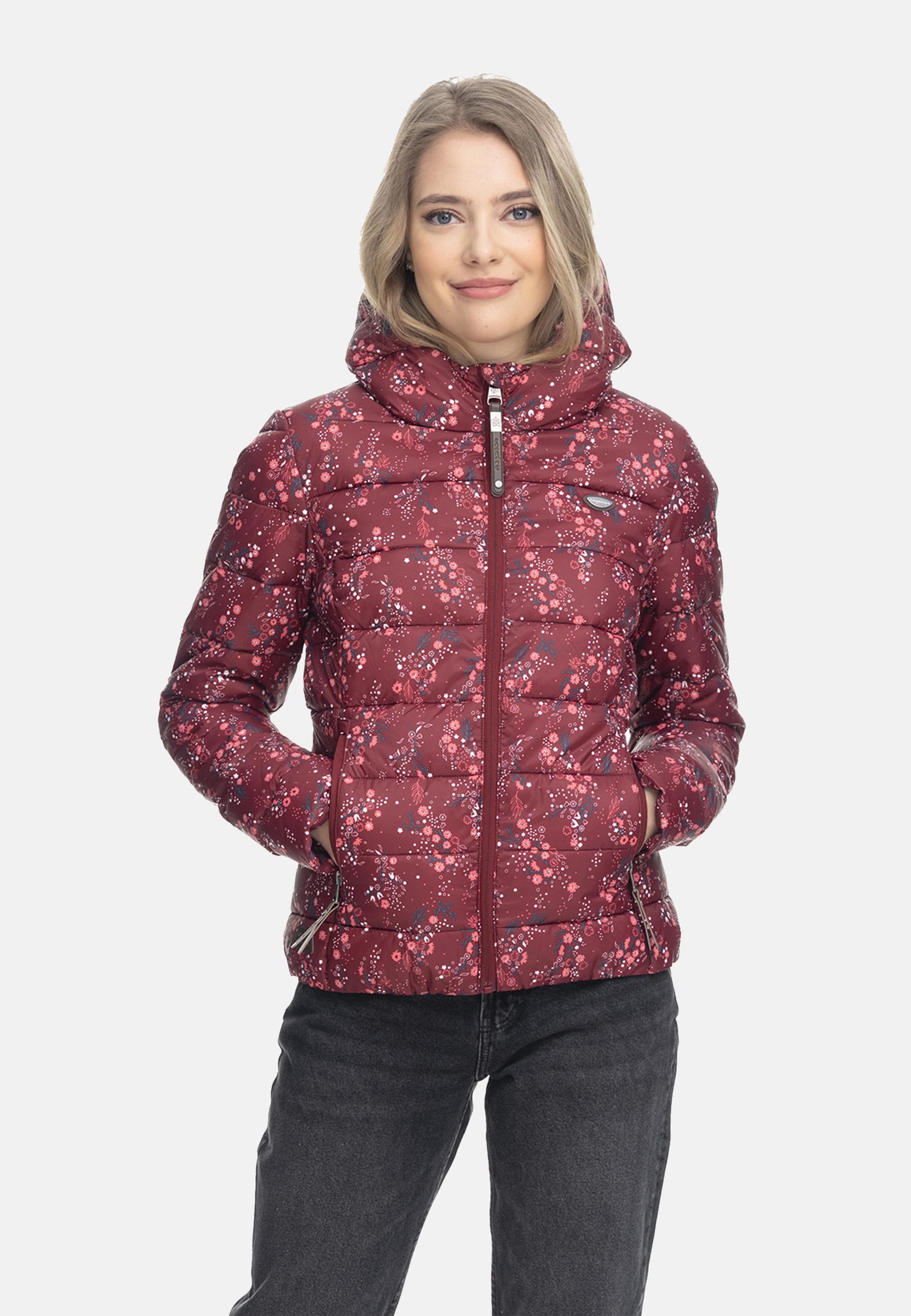 Kurze Winter Steppjacke mit Kapuze "Tiasa" Wine Red