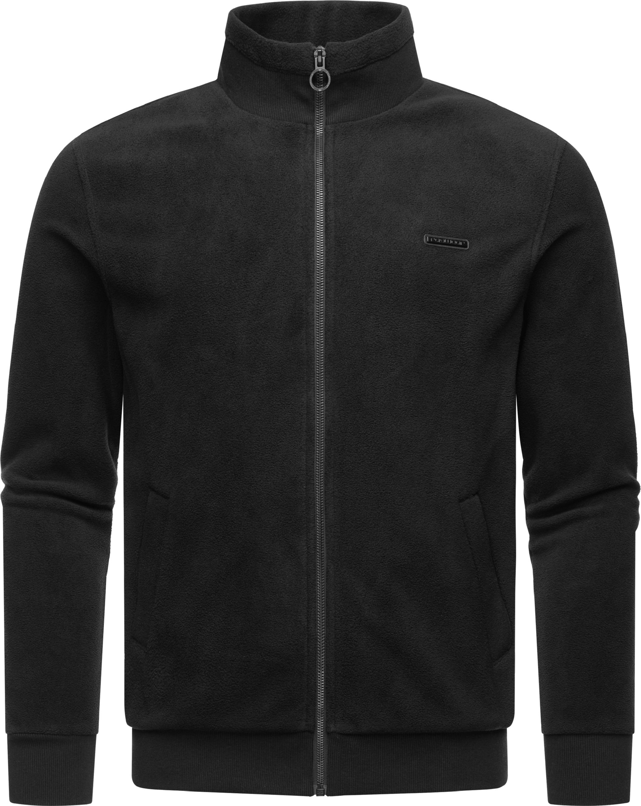 Zip-Fleecejacke mit hohem Kragen "Trayne Fleece" Black