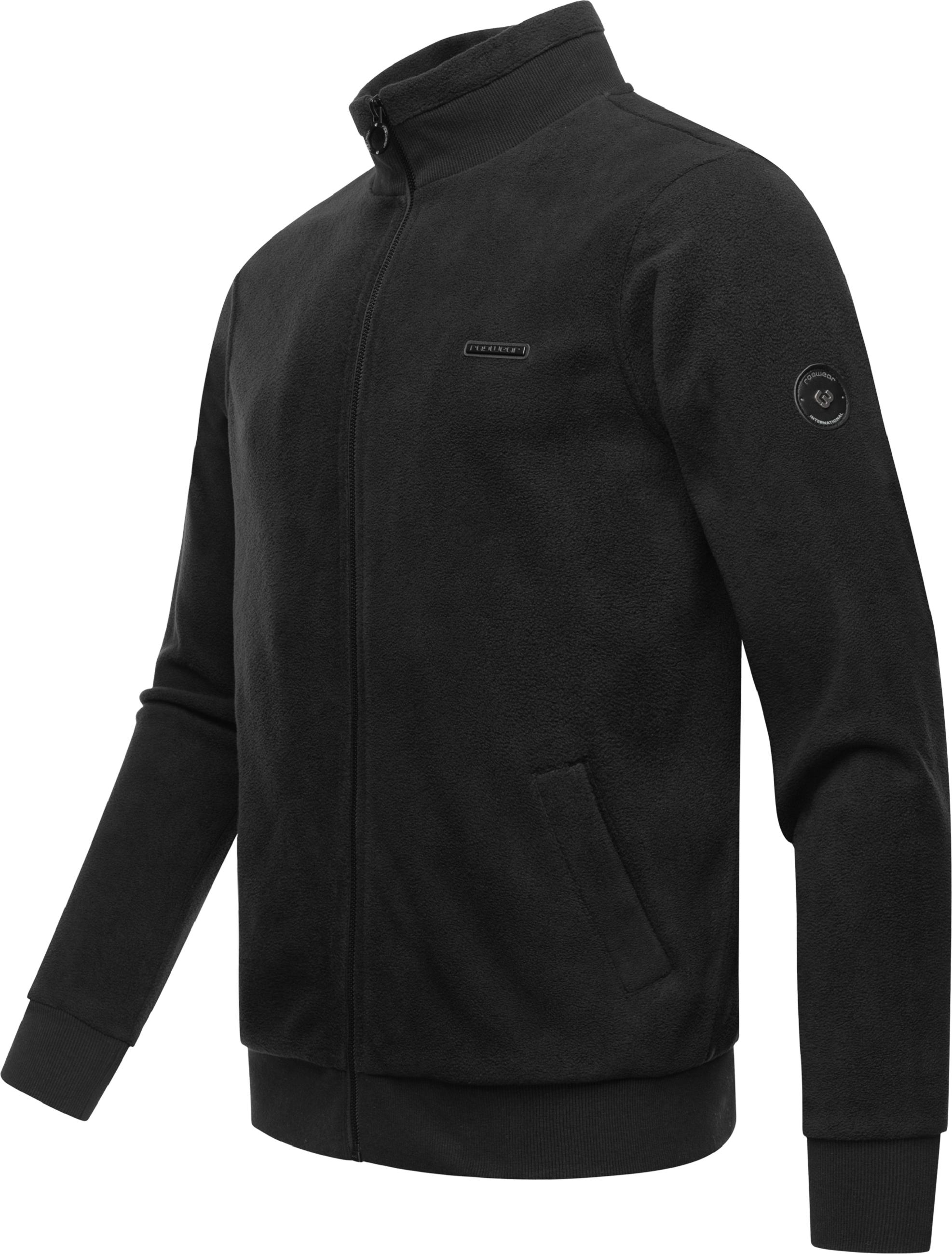 Zip-Fleecejacke mit hohem Kragen "Trayne Fleece" Black