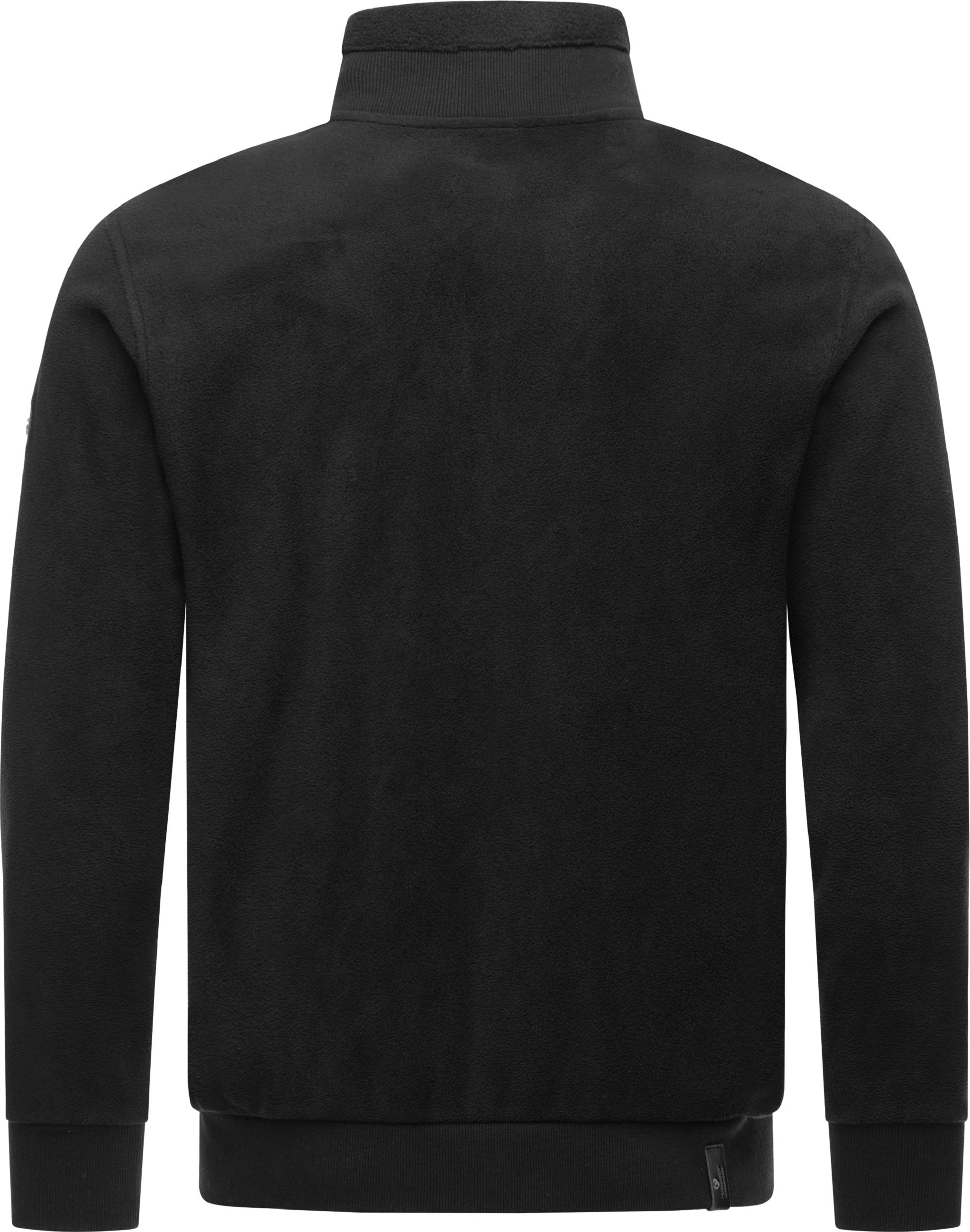 Zip-Fleecejacke mit hohem Kragen "Trayne Fleece" Black