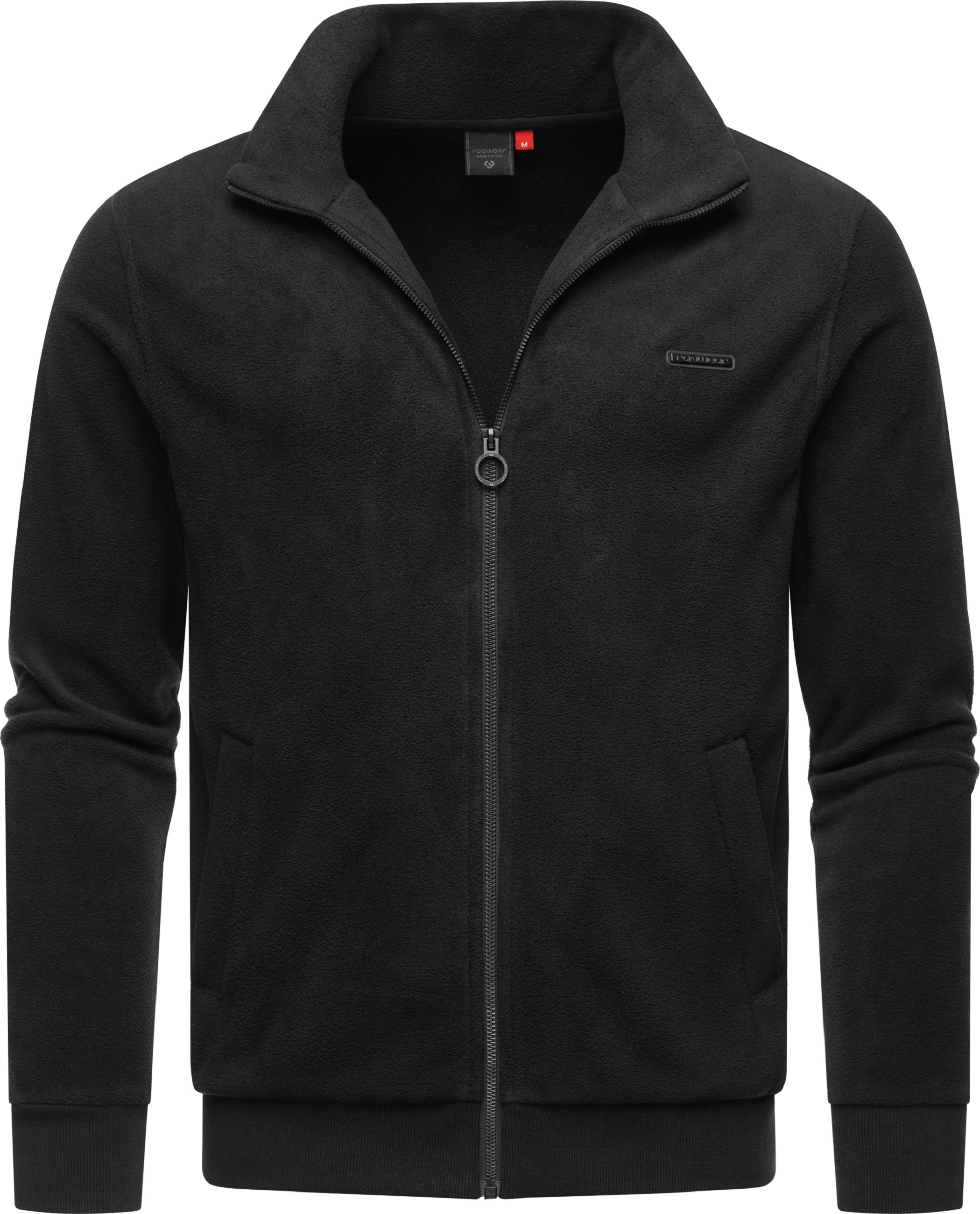 Zip-Fleecejacke mit hohem Kragen "Trayne Fleece" Black